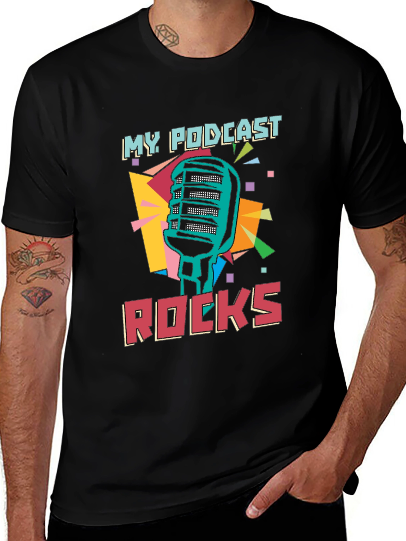 Variant 30 of My Podcast Rocks Black T-Shirt