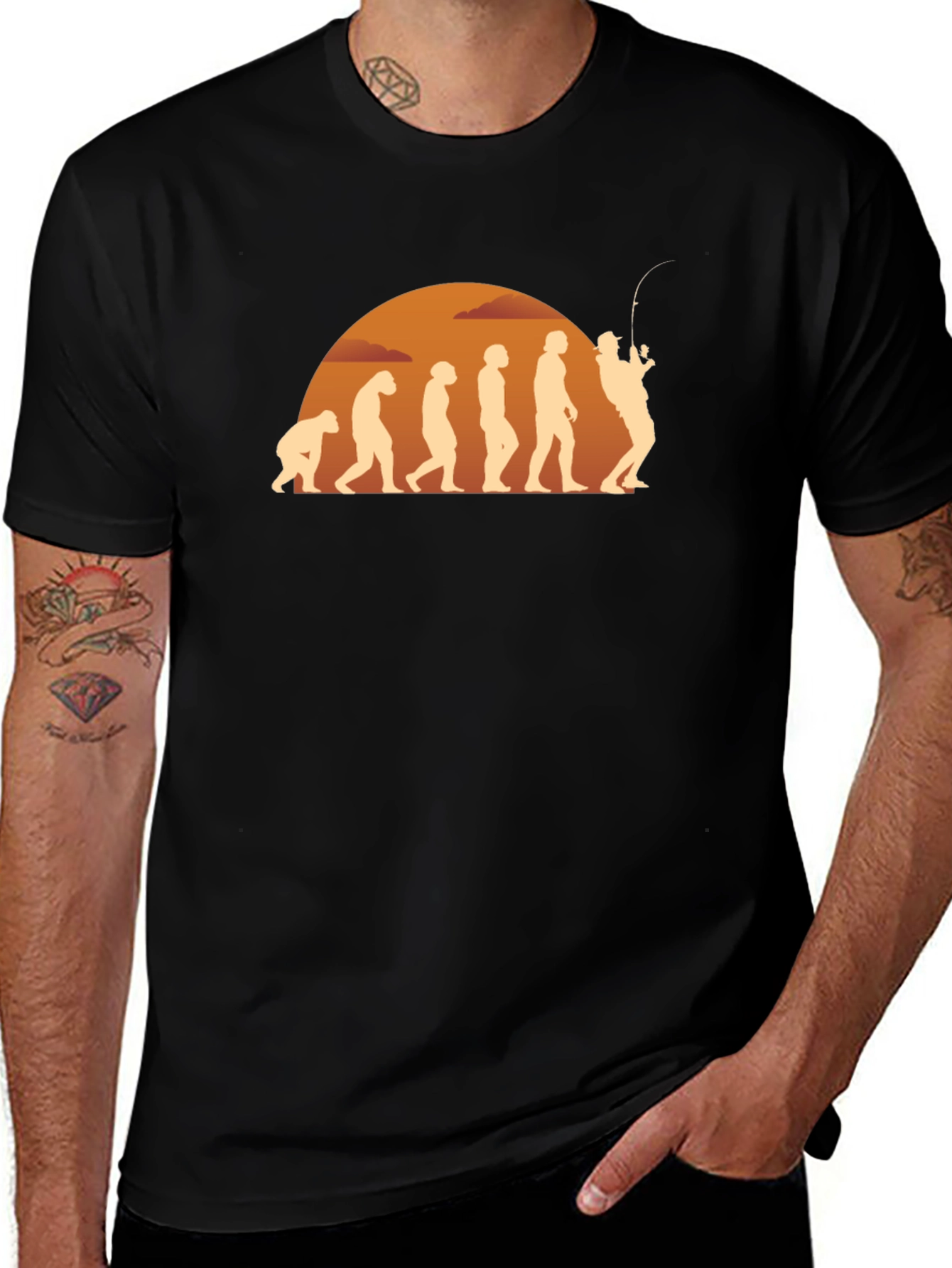 Variant 2 of Evolution of Fishing T-Shirt - Angler Gift