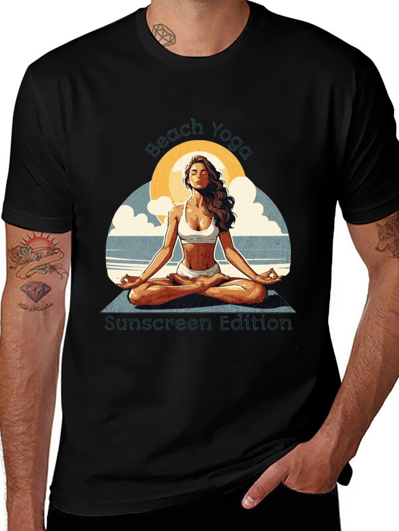 Beach Yoga T-Shirt - Sunscreen Edition