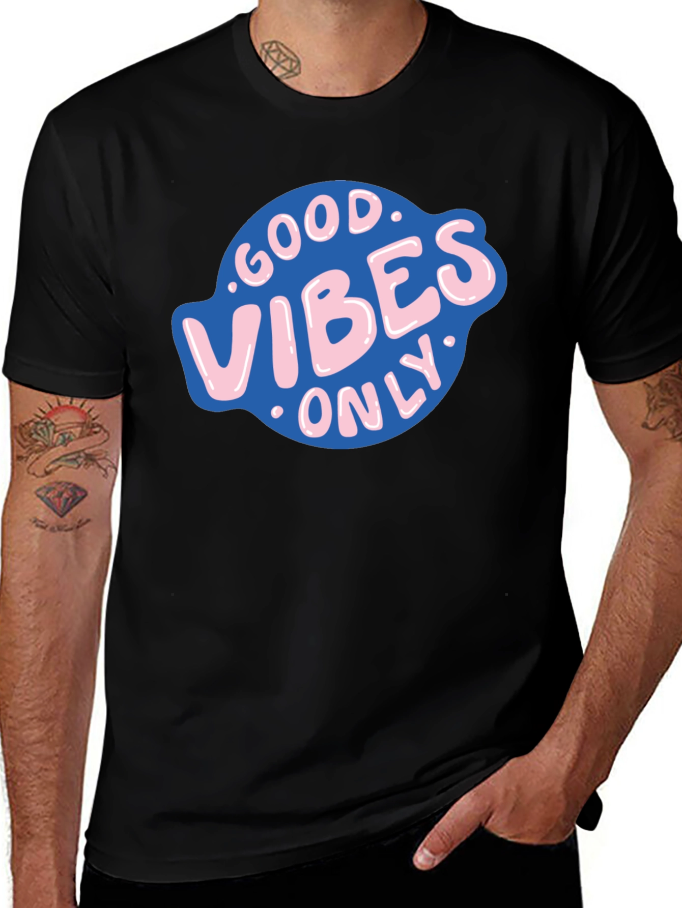 Variant 4 of Good Vibes Only Black Graphic Tee