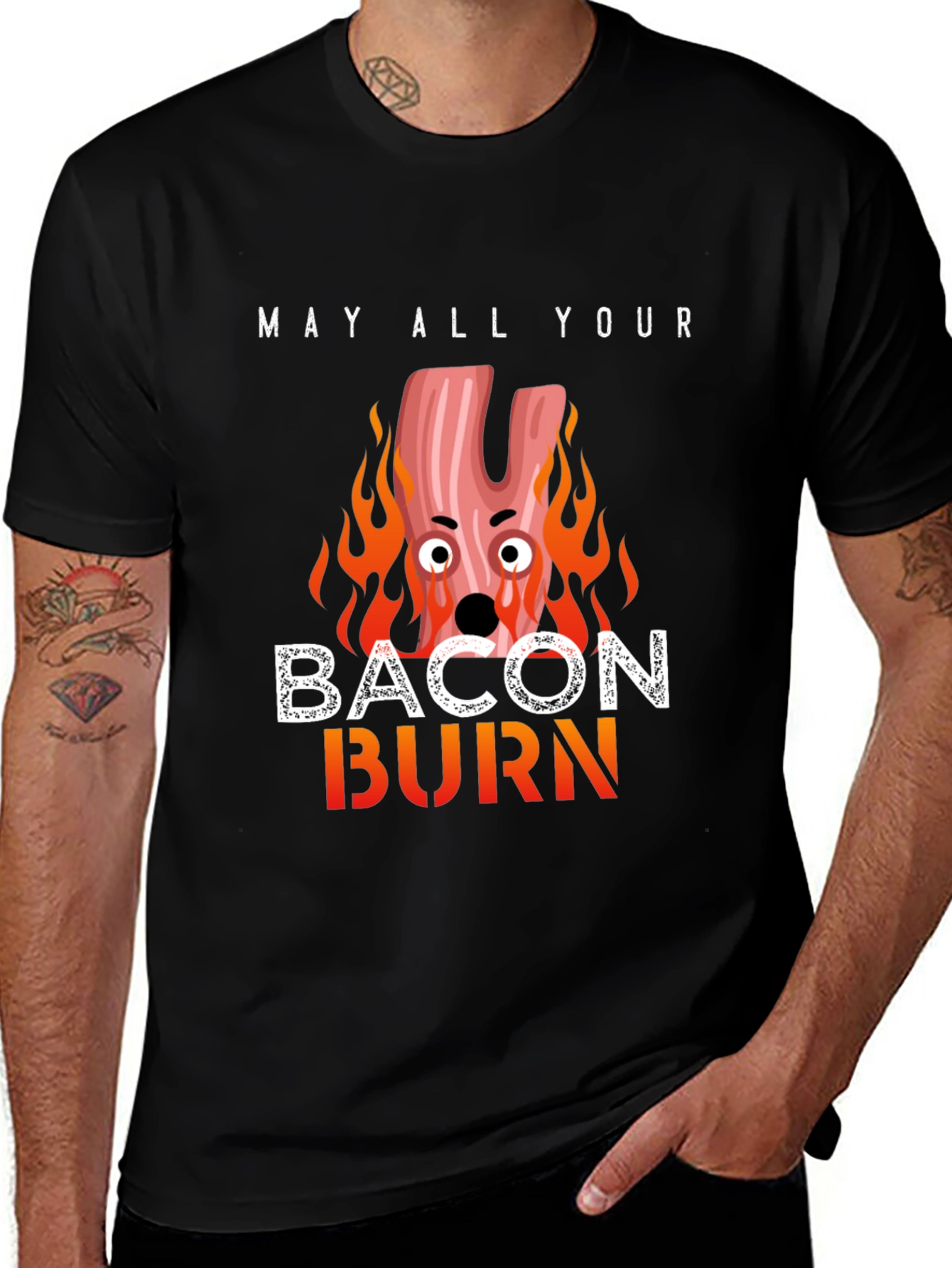 Variant 22 of Bacon Burn T-Shirt - Funny Graphic Tee