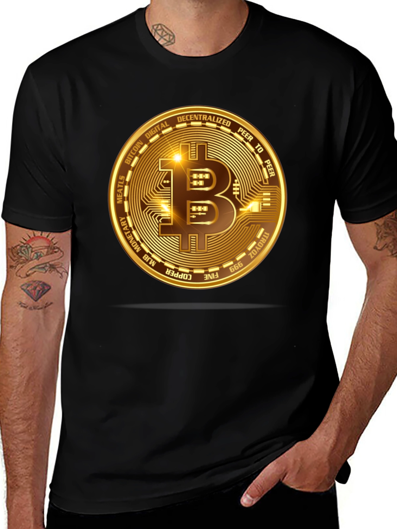 Bitcoin Cryptocurrency Graphic Tee - Black