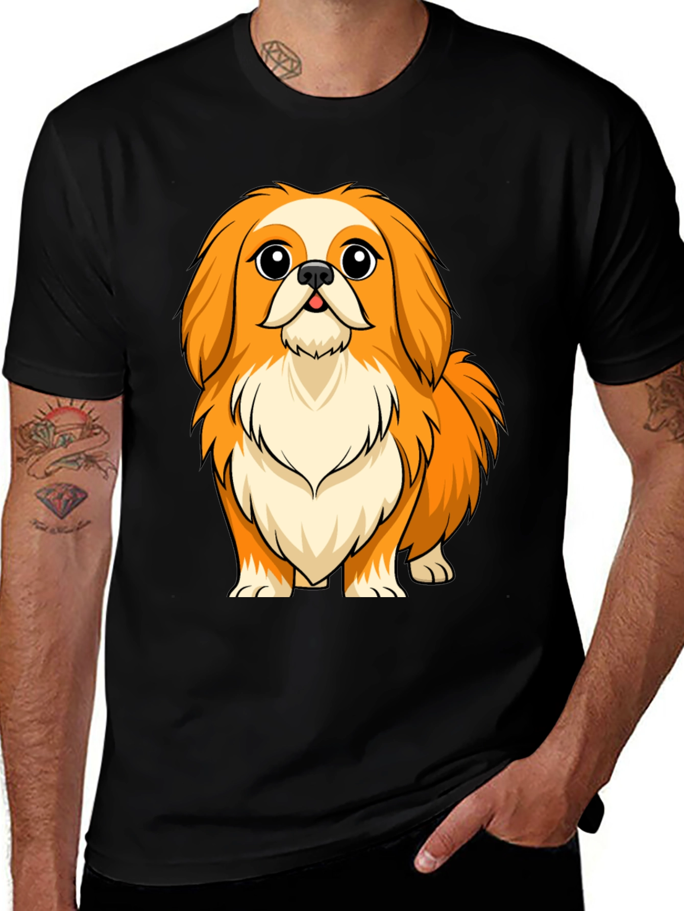 Variant 8 of Dog Graphic Tee - Black Crew Neck