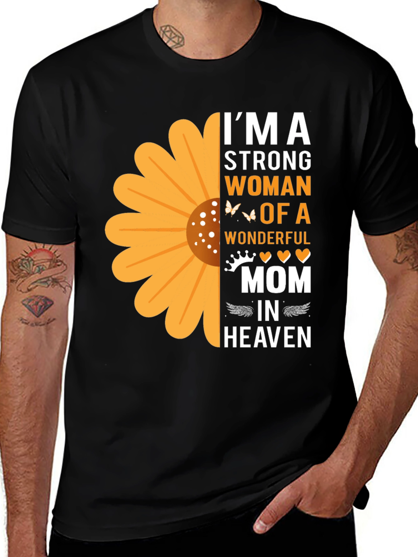 I'm a Strong Woman Mom in Heaven Sunflower T-Shirt