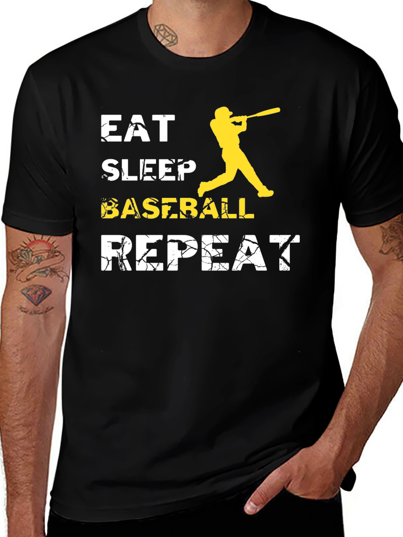 Variant 9 of Eat Sleep Baseball Repeat Graphic T-Shirt