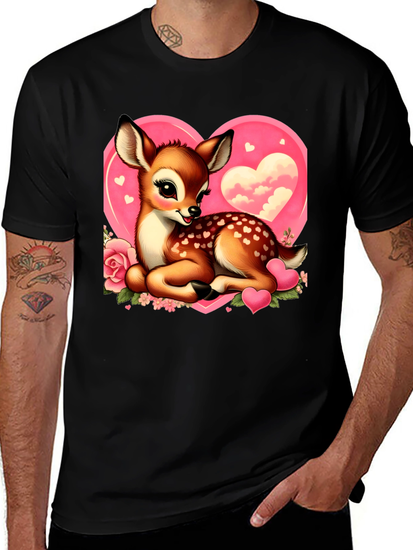 Variant 23 of Cute Deer Valentine's Day Graphic T-Shirt