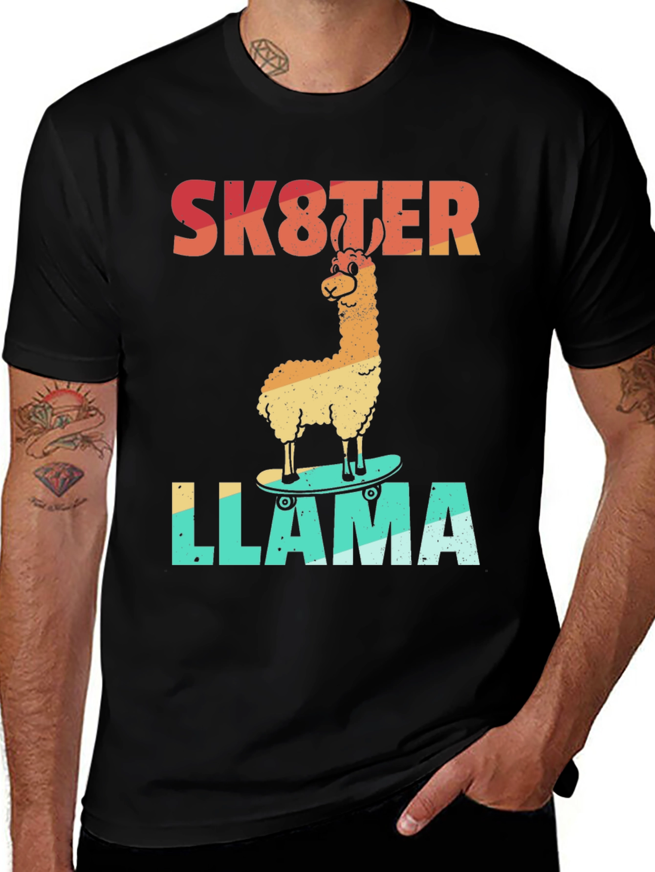 Variant 4 of Skater Llama Graphic T-Shirt