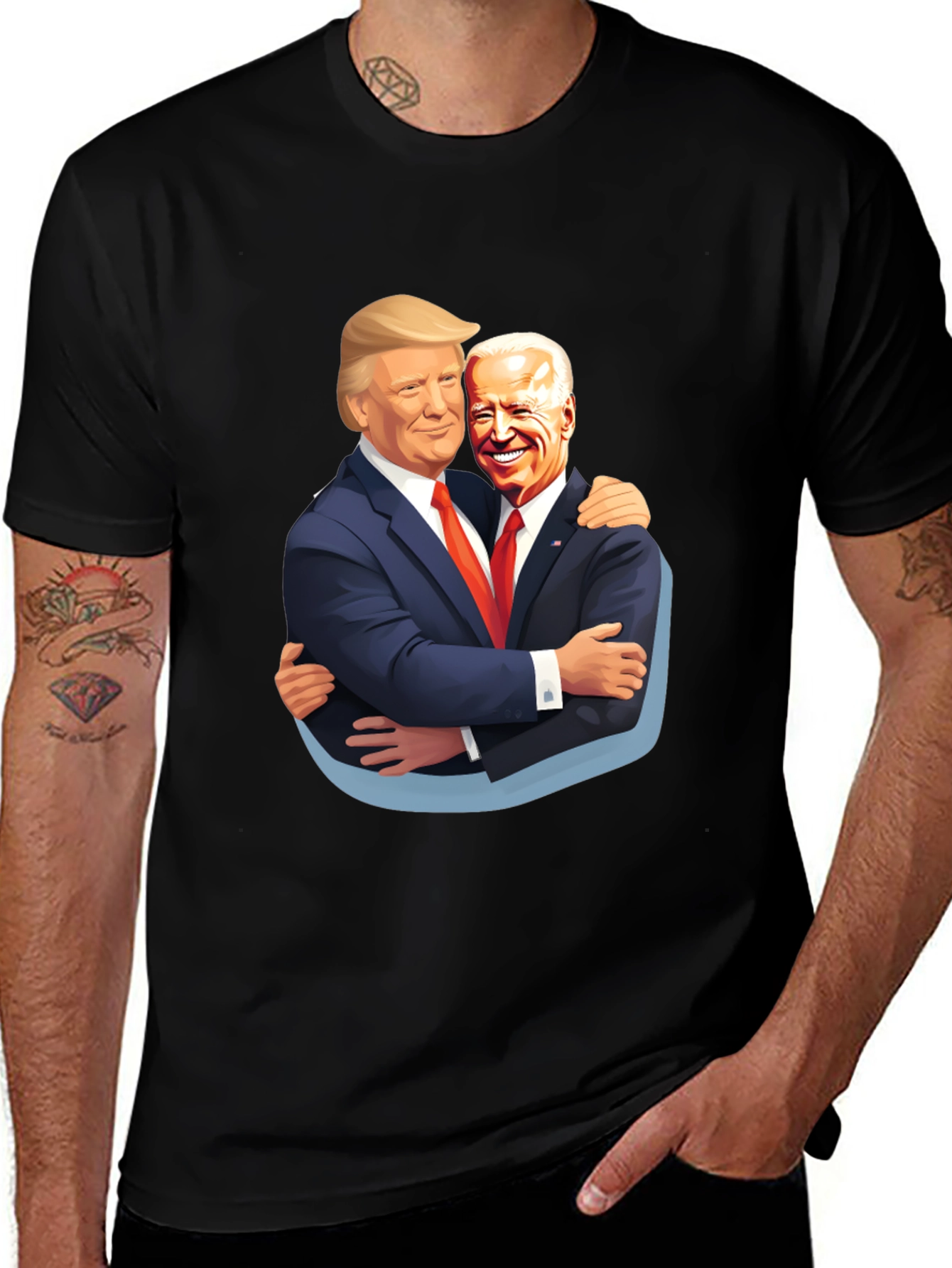 Variant 13 of Trump Biden Hug T-Shirt - Political Humor Tee