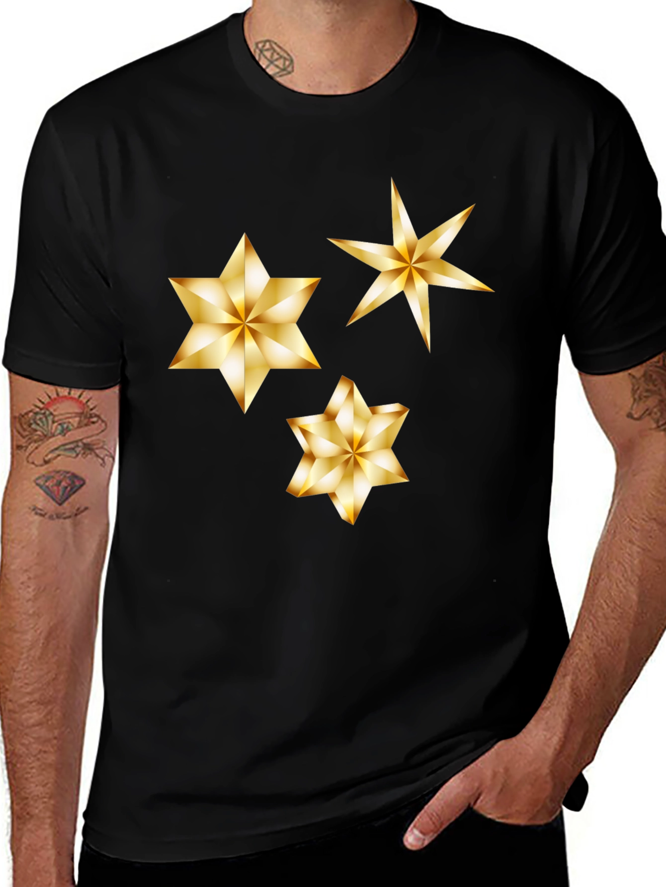 Variant 21 of Gold Star Graphic Black Tee