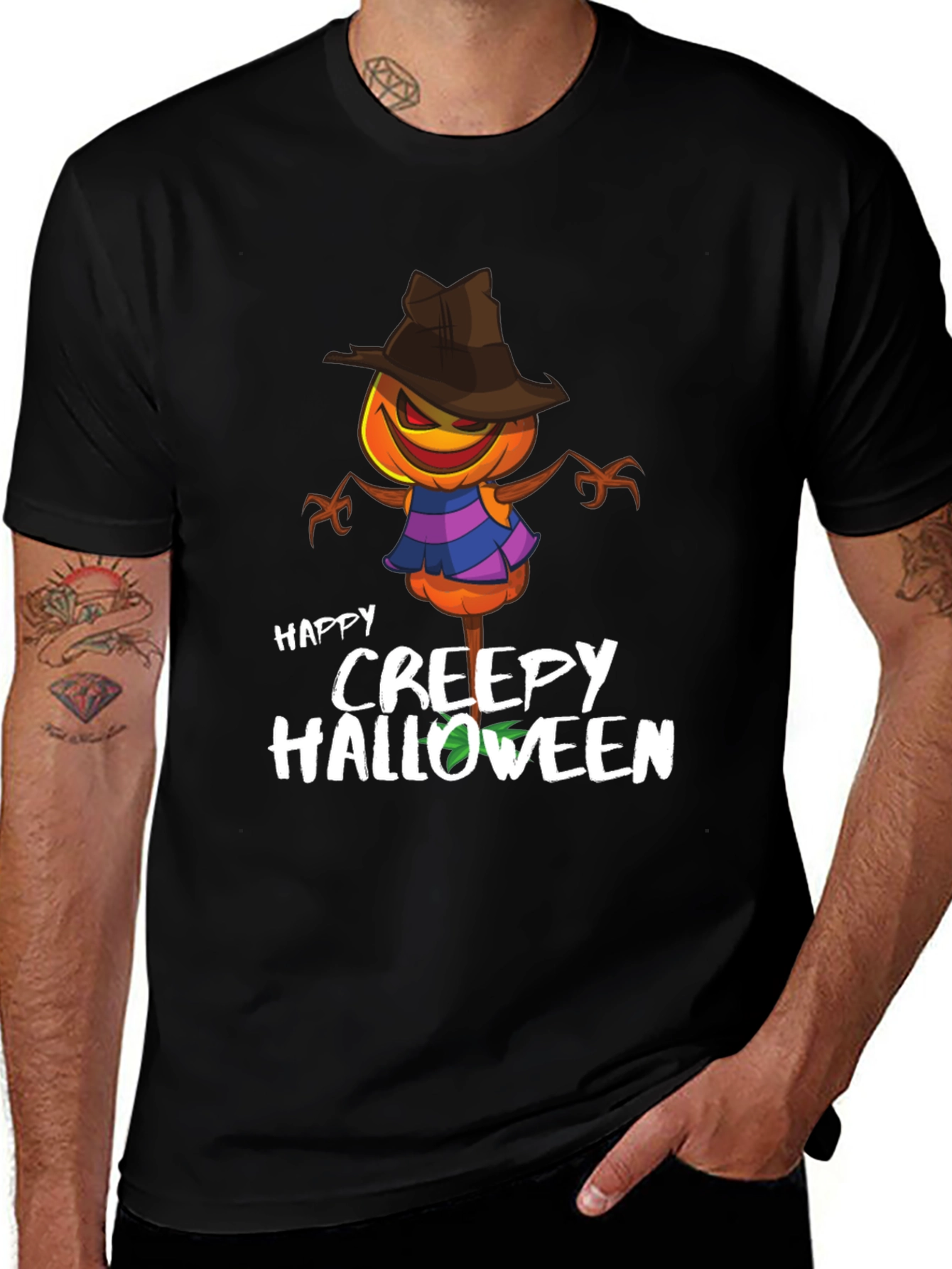 Creepy Halloween Pumpkin Head T-Shirt