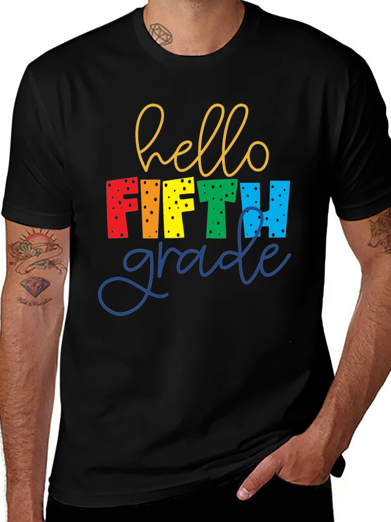 Variant 22 of Hello Fifth Grade Teacher T-Shirt