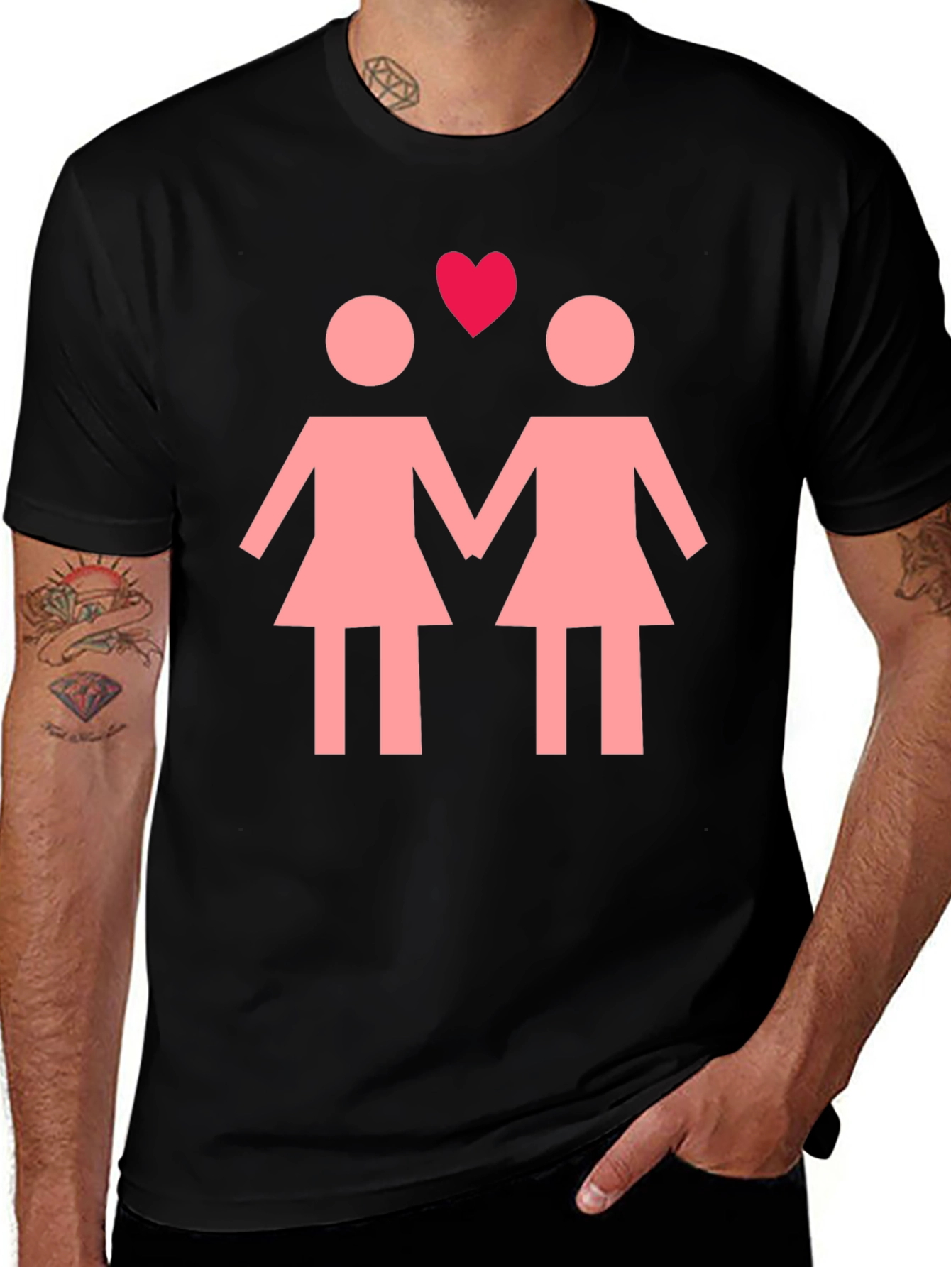 Variant 17 of Love Wins T-Shirt: Lesbian Couple Heart Tee