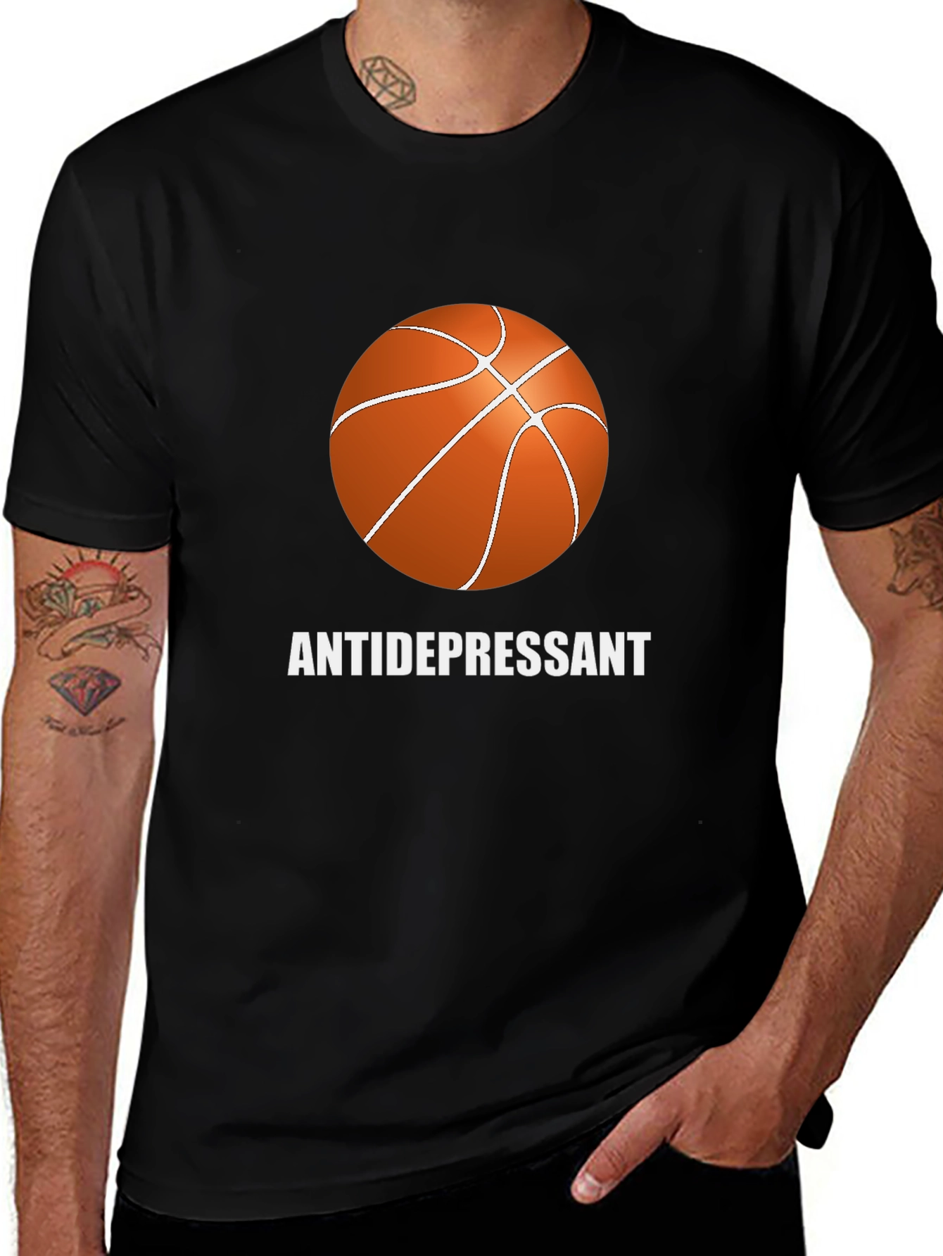 Variant 26 of Basketball Antidepressant Graphic T-Shirt