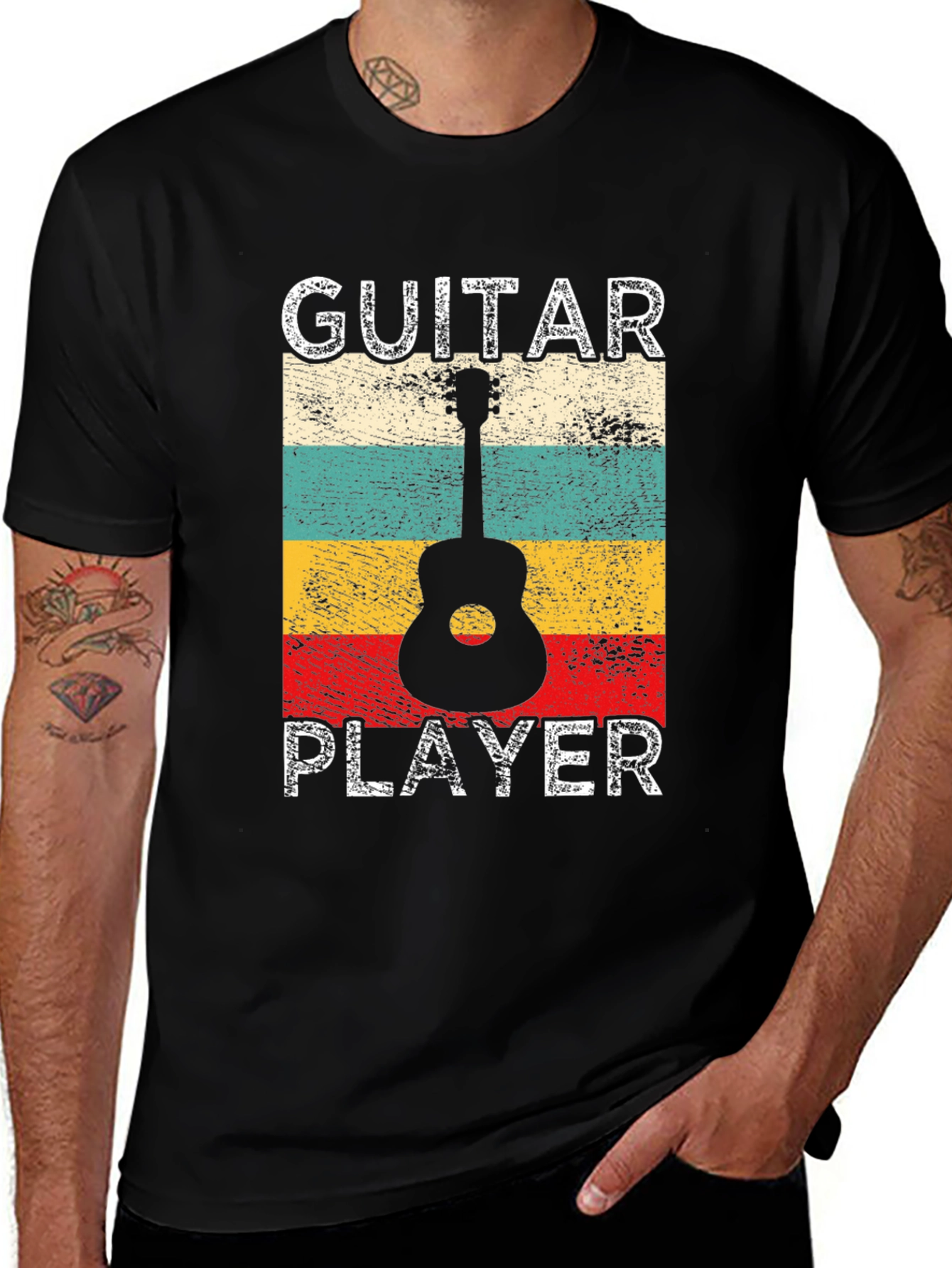Variant 2 of Guitar Player Retro T-Shirt - Music Lover Tee