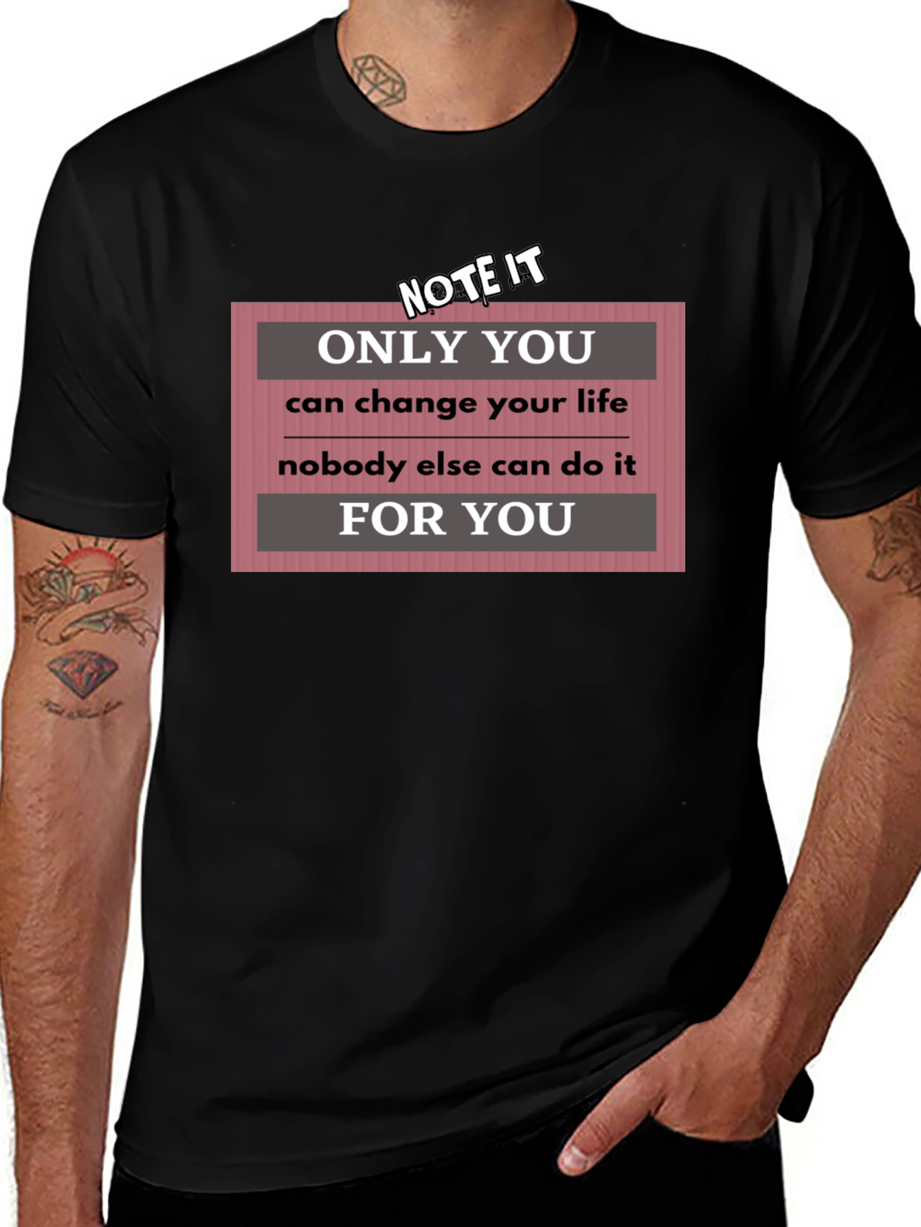 Variant 7 of Motivational T-Shirt: Only You Can Change Your Life