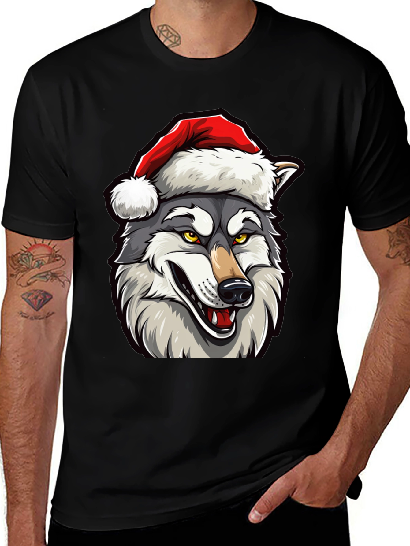 Variant 6 of Wolf Christmas T-Shirt - Holiday Apparel