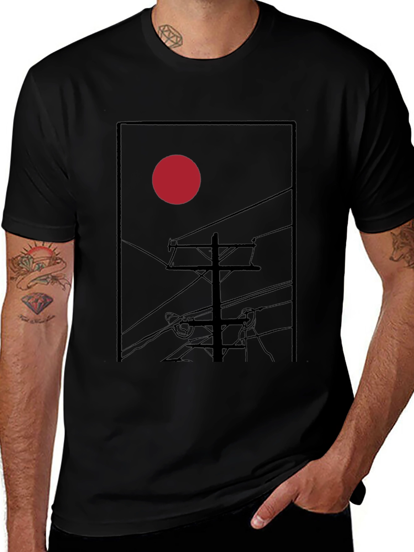Variant 4 of Red Sun T-Shirt - Urban Style Graphic Tee