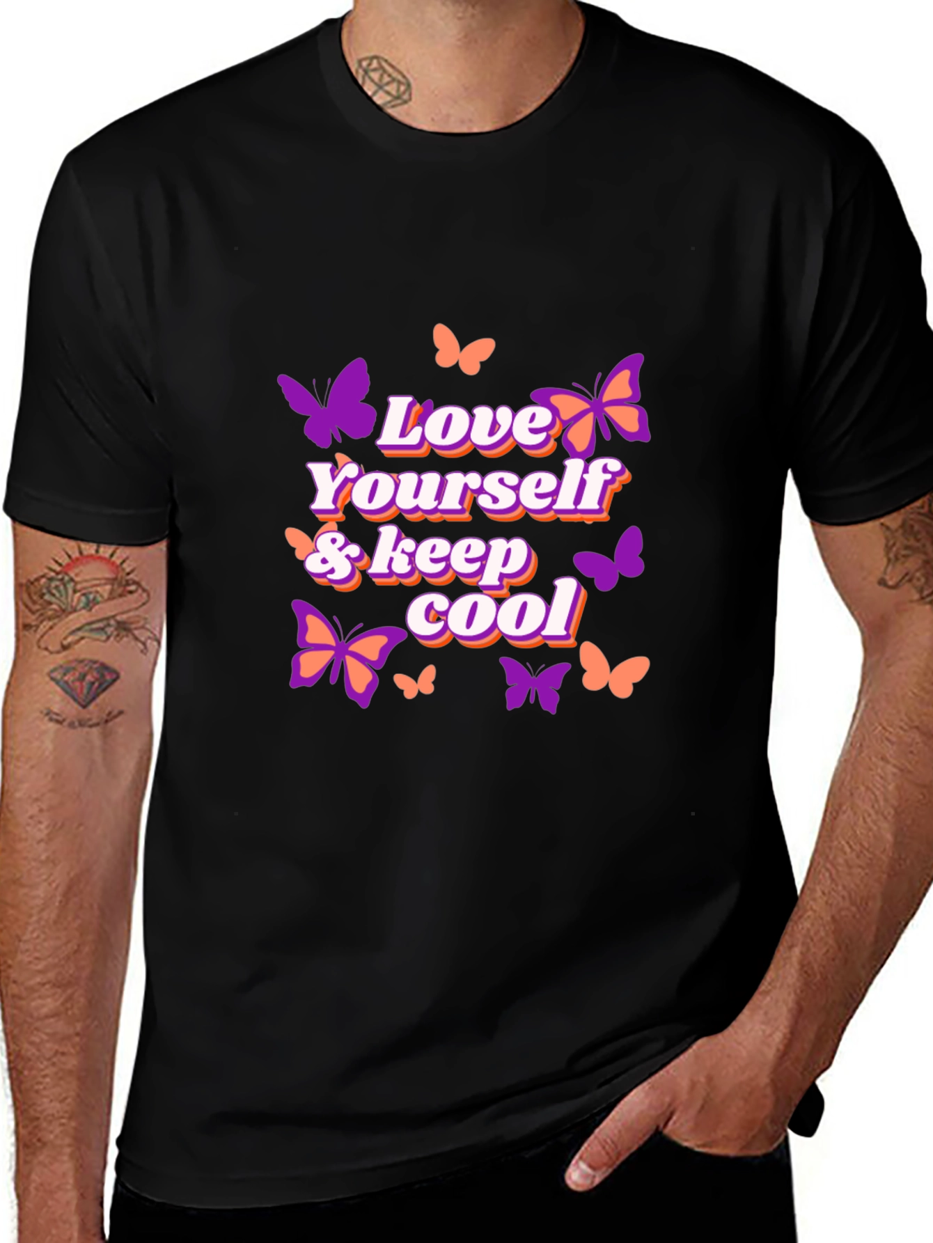 Variant 5 of Love Yourself Butterfly Black T-Shirt