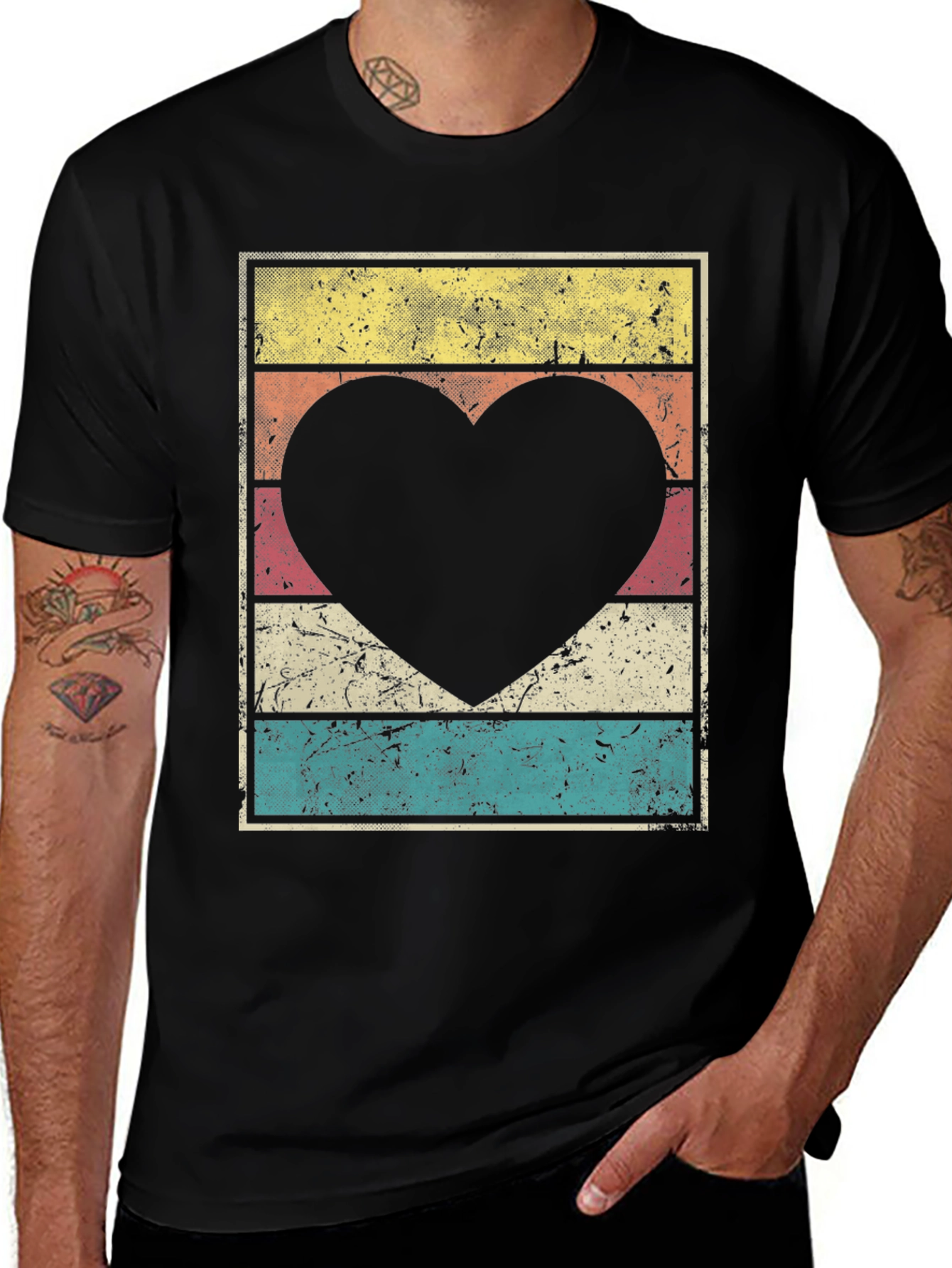 Variant 21 of Retro Heart T-Shirt - Vintage Style Love Tee