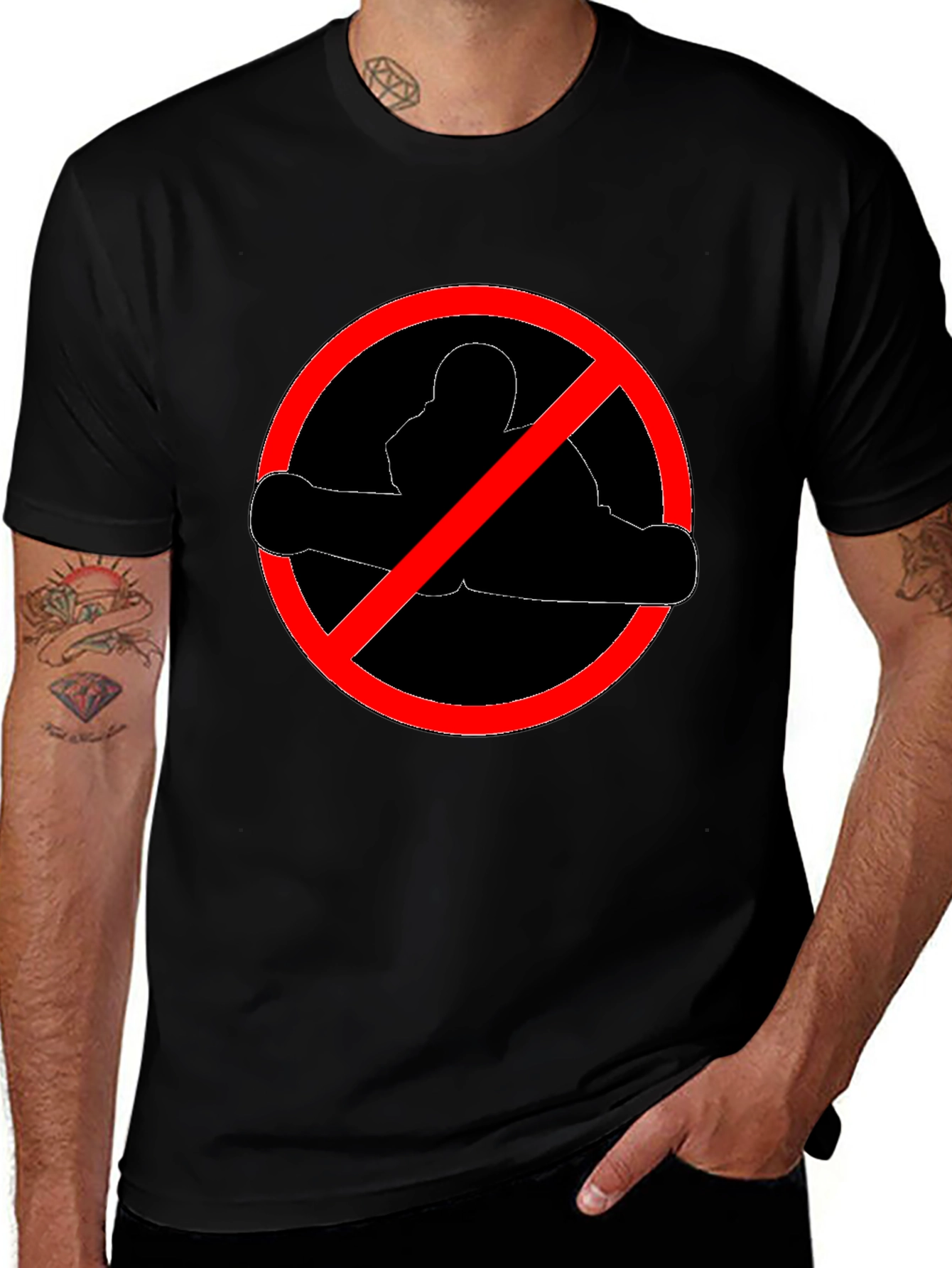Variant 2 of No Snowboarding Black T-Shirt