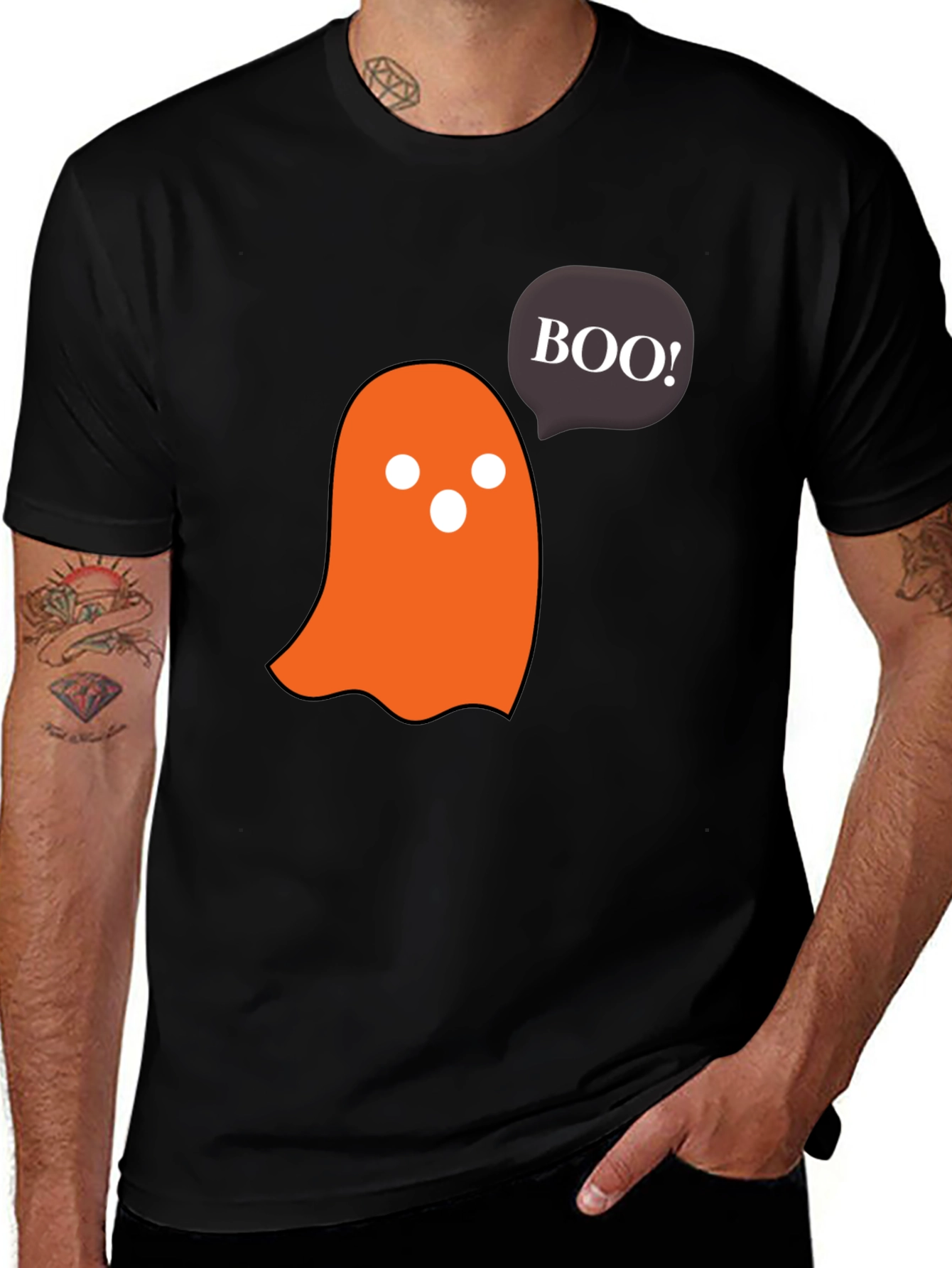 Variant 14 of Halloween Ghost Boo! Black T-Shirt