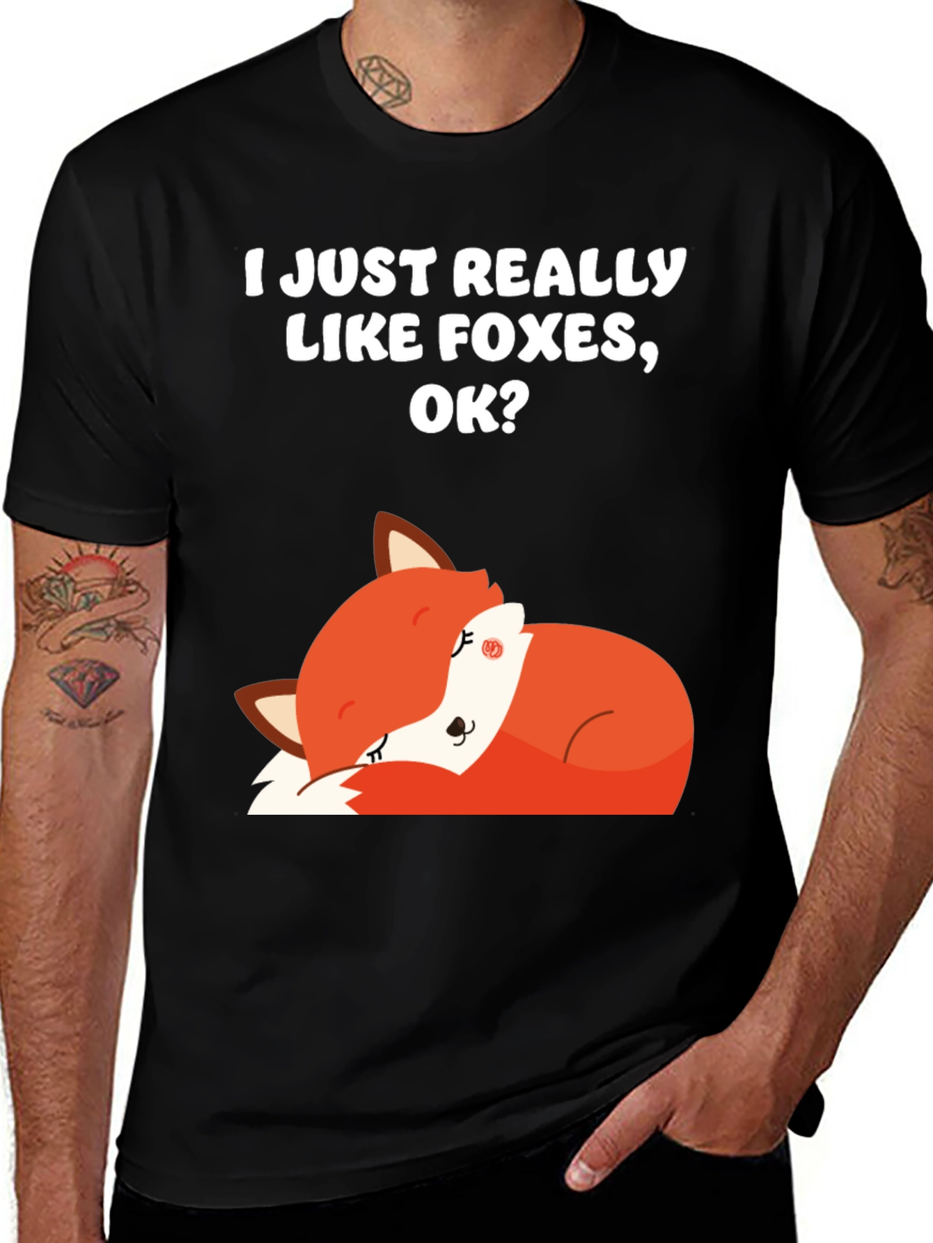 Variant 15 of Fox Lover T-Shirt - Cute Sleeping Fox Design