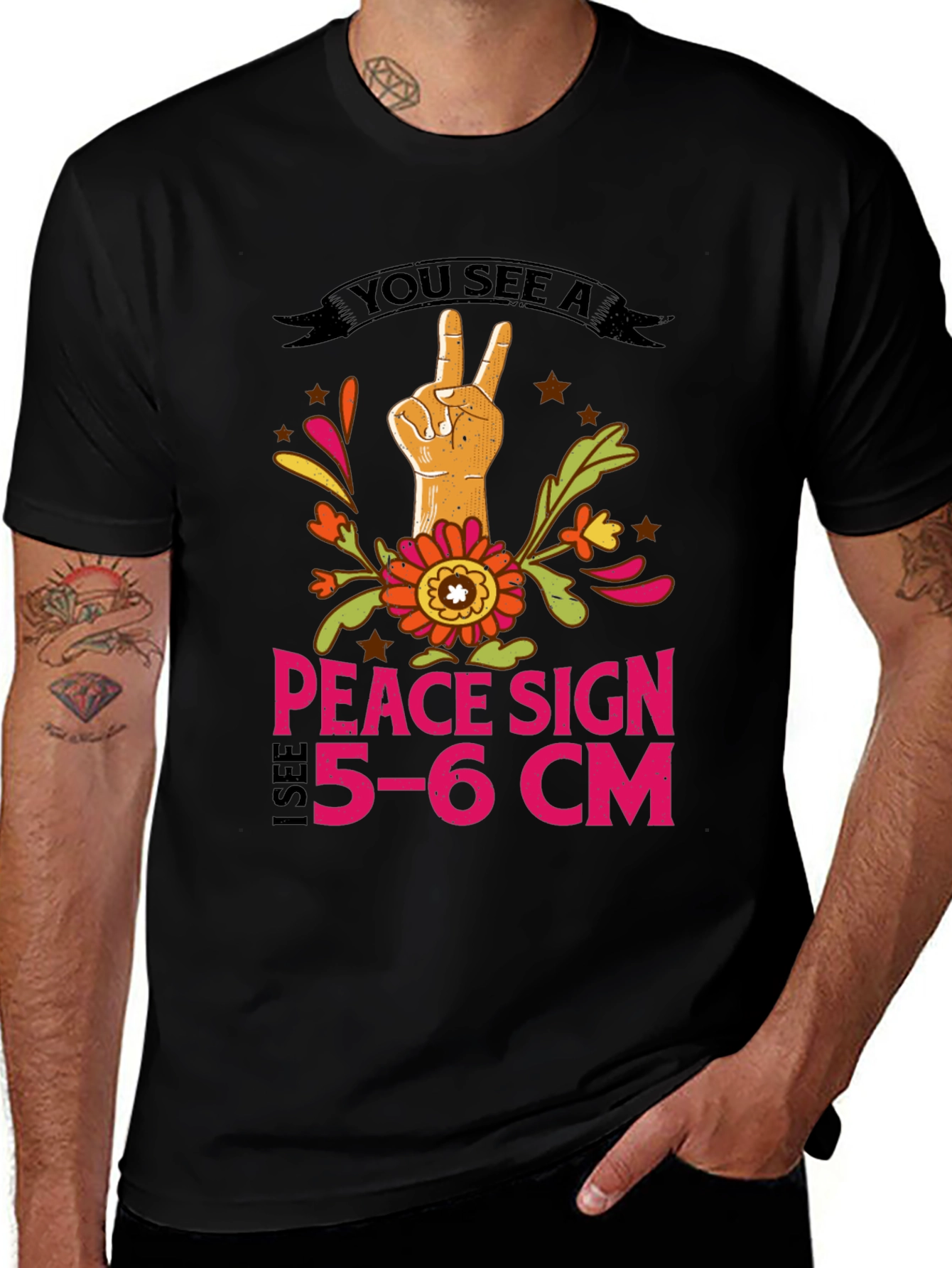 Variant 30 of Peace Sign 5-6cm T-Shirt - Funny Novelty Tee