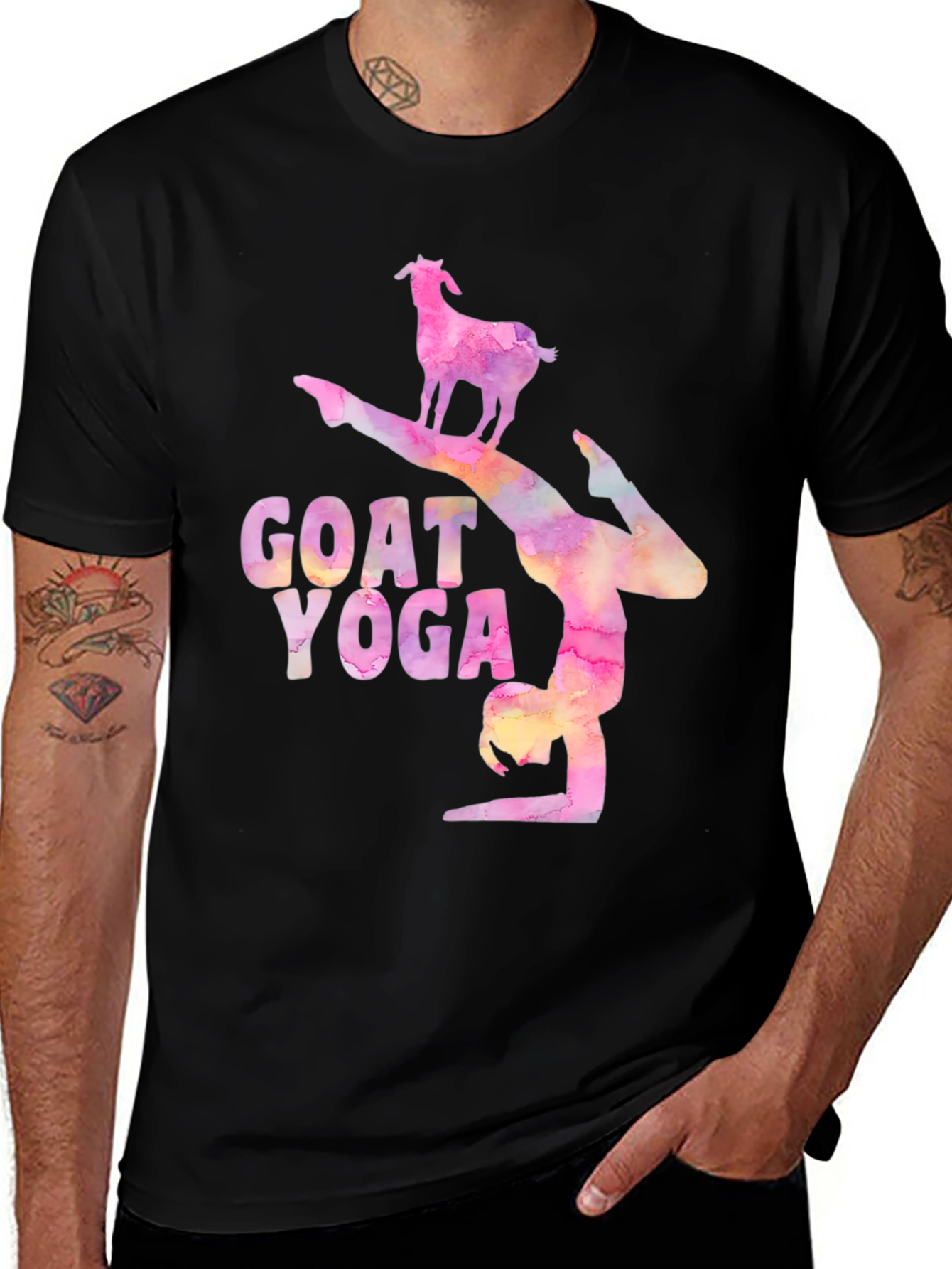 Variant 3 of Goat Yoga Graphic Tee Funny Animal Lover Shirt