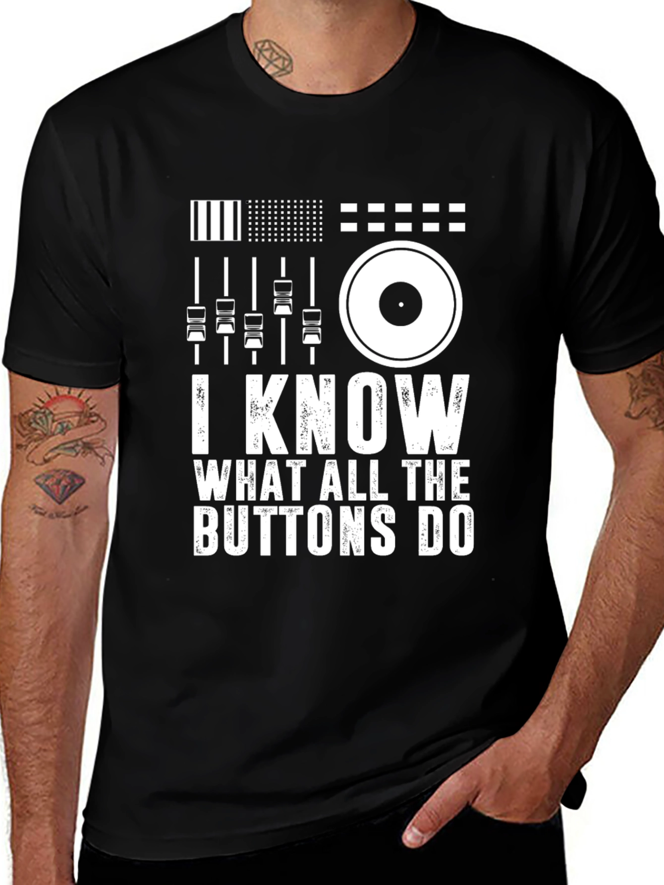 Variant 25 of I Know What All The Buttons Do DJ T-Shirt