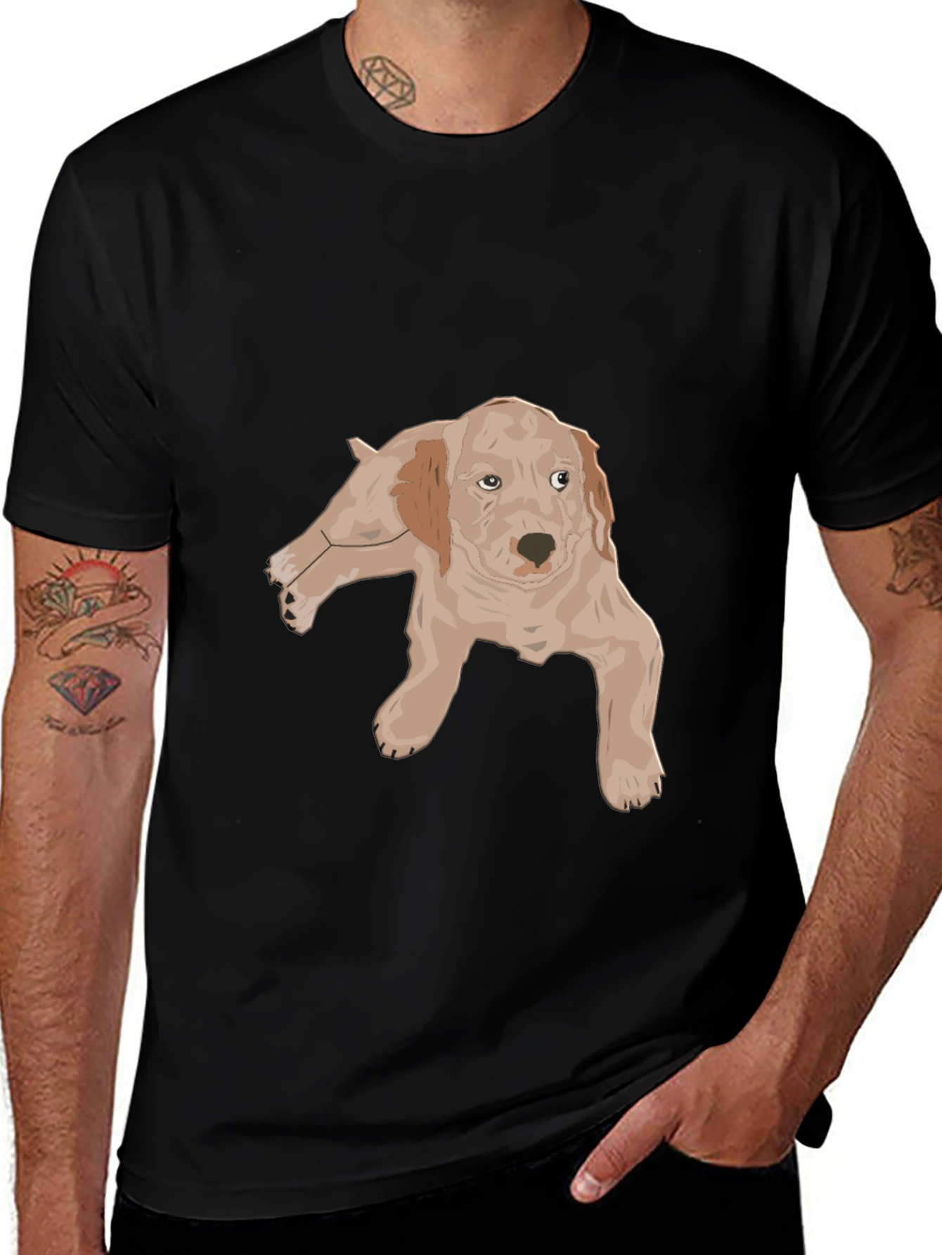 Variant 17 of Dog Graphic Black T-Shirt - Unisex Casual Tee