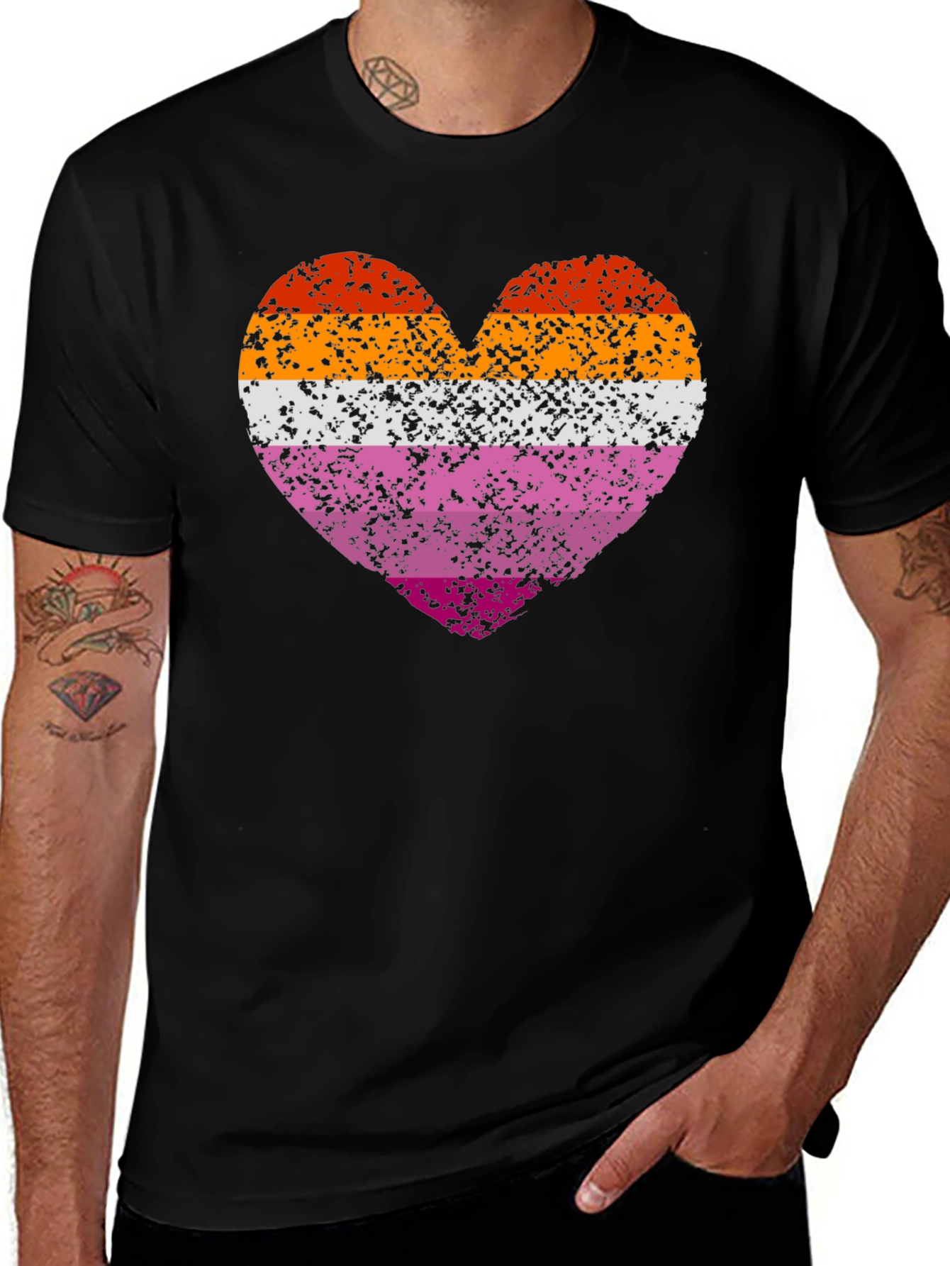 Variant 23 of Lesbian Pride Heart T-Shirt