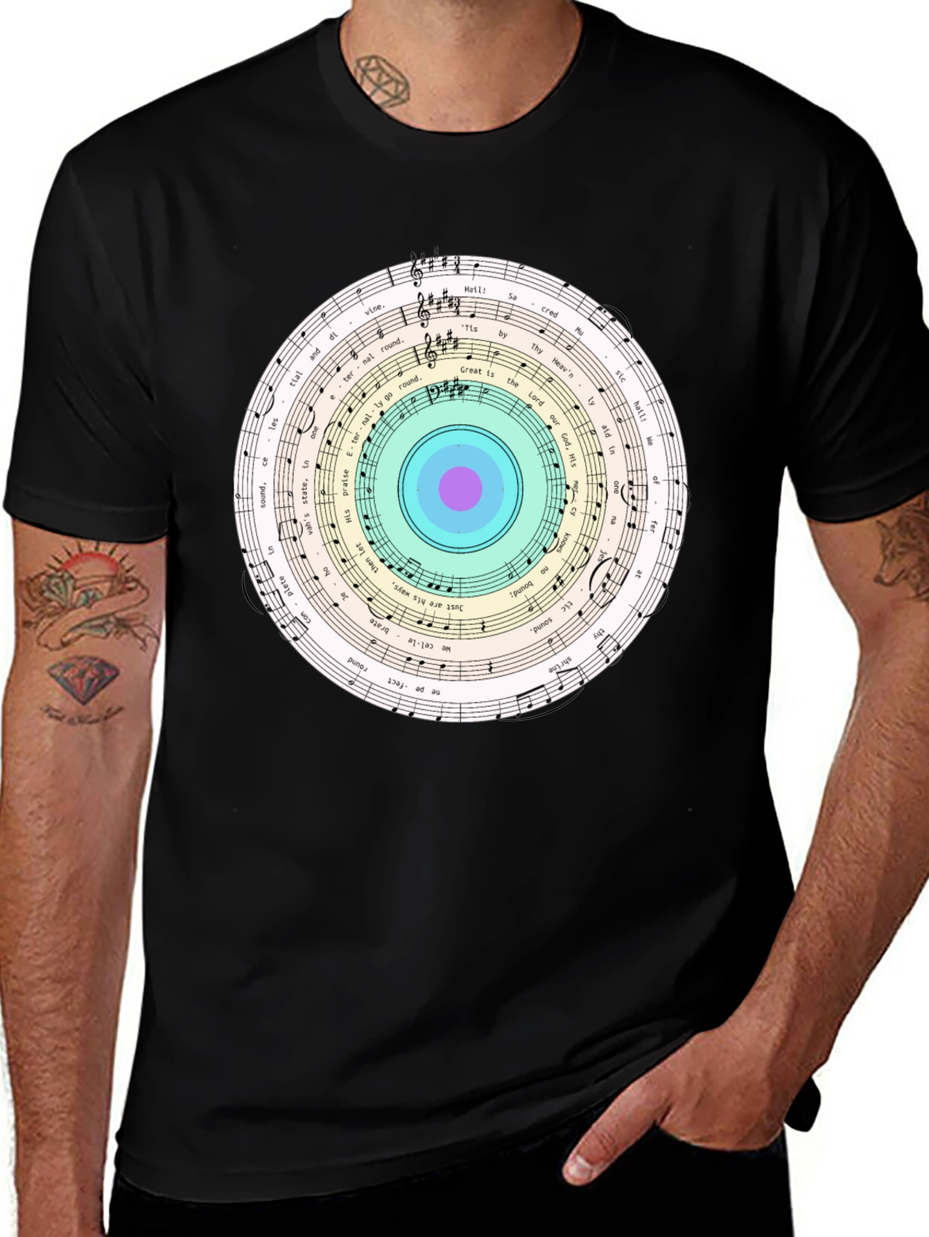 Variant 17 of Musical Note Circle Graphic Tee