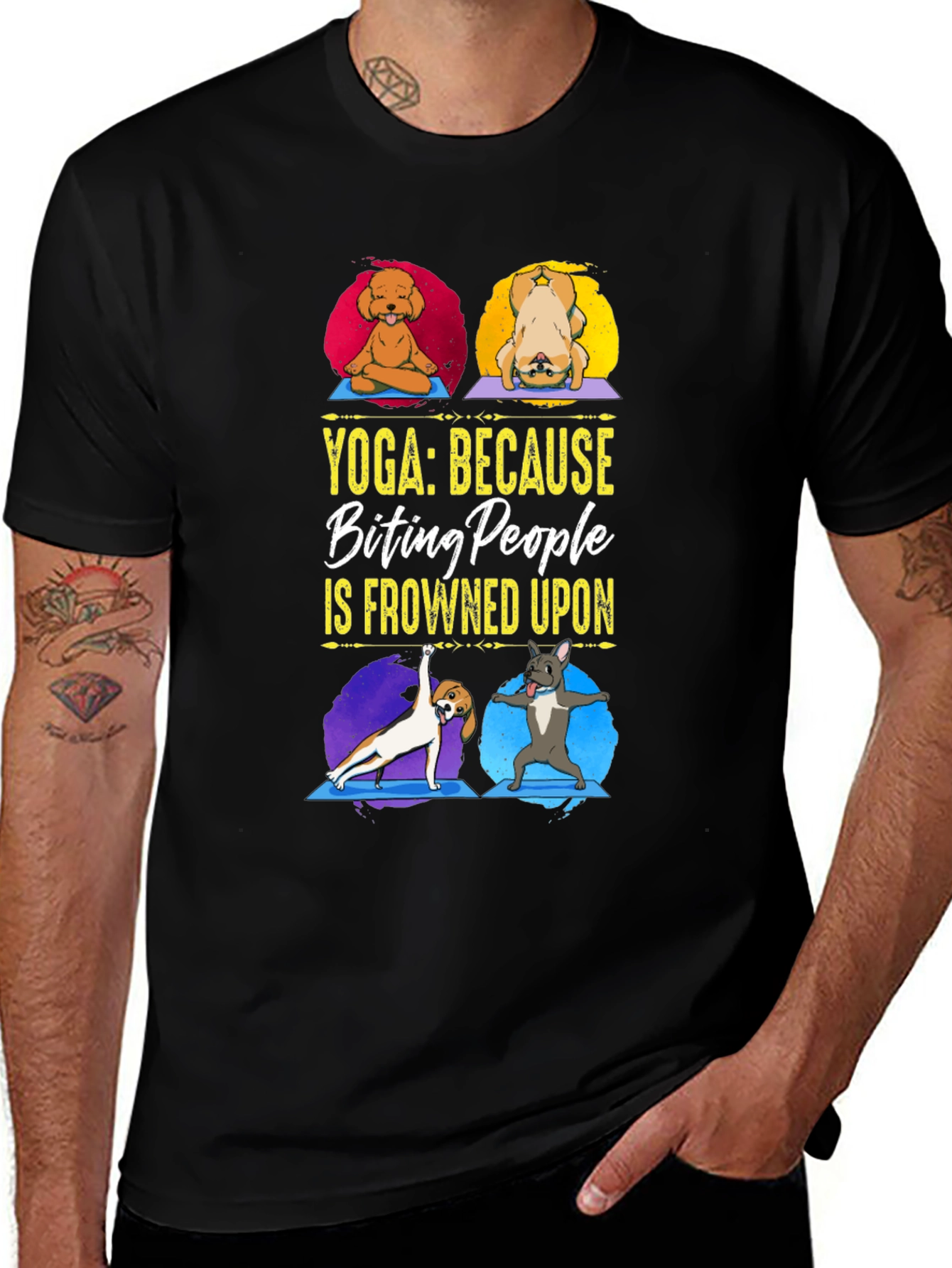 Variant 26 of Yoga Dogs Graphic T-Shirt