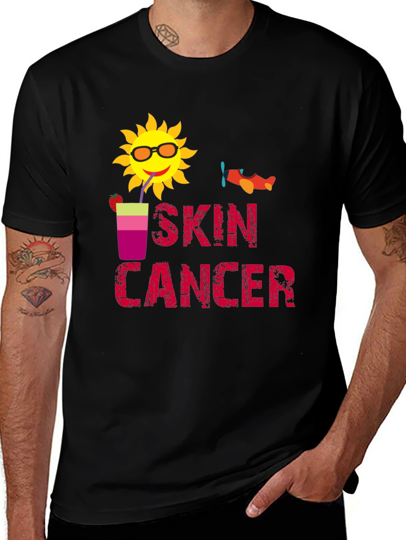 Variant 18 of Black Skin Cancer Awareness Graphic T-Shirt