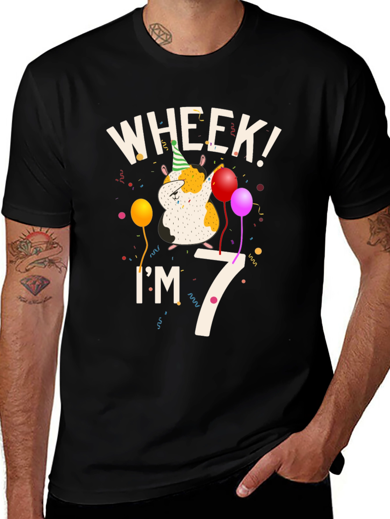 Variant 6 of Wheek I'm 7 Guinea Pig Birthday T-Shirt