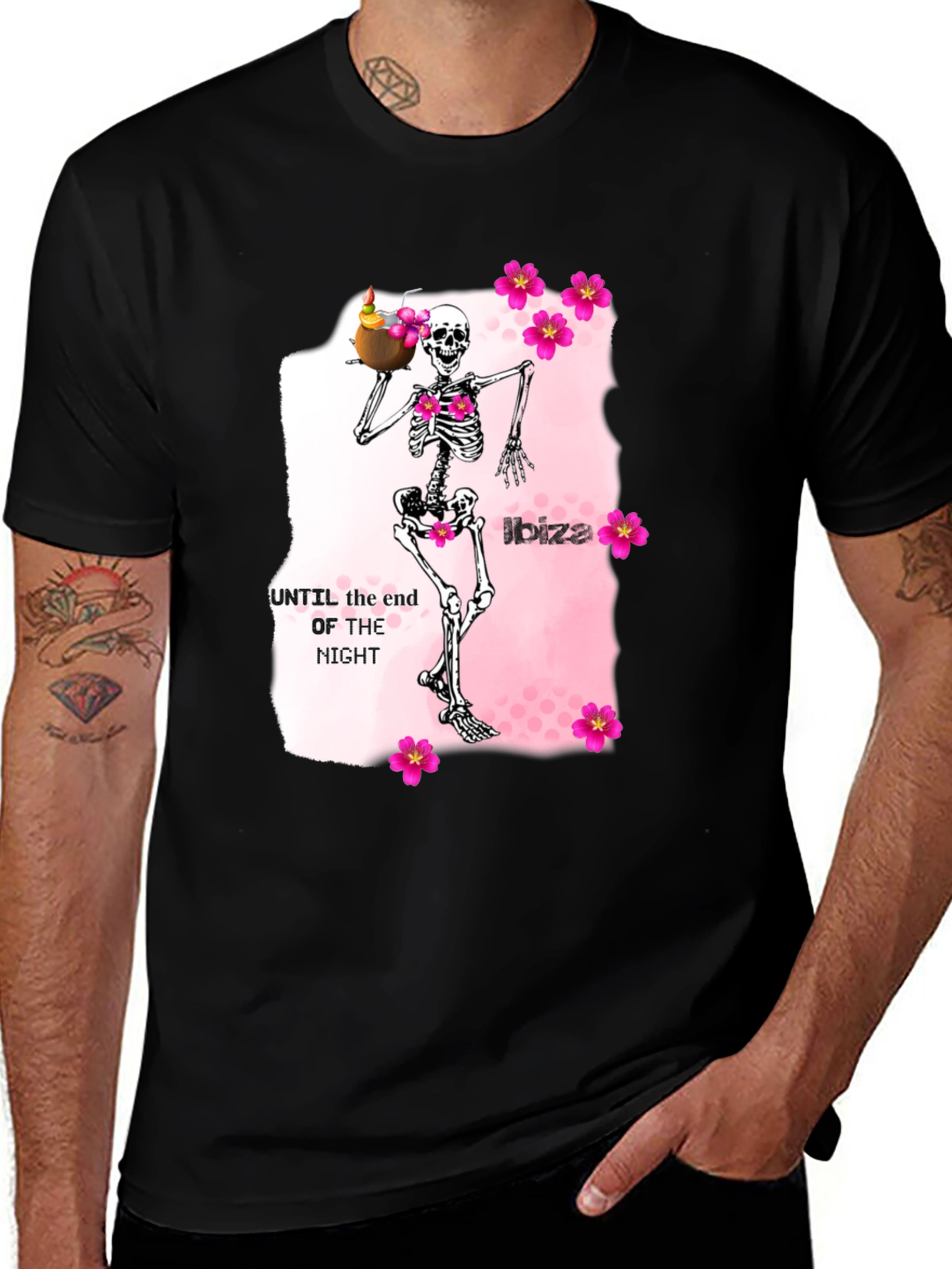 Variant 26 of Ibiza Skeleton Graphic Tee - Unique Party T-Shirt