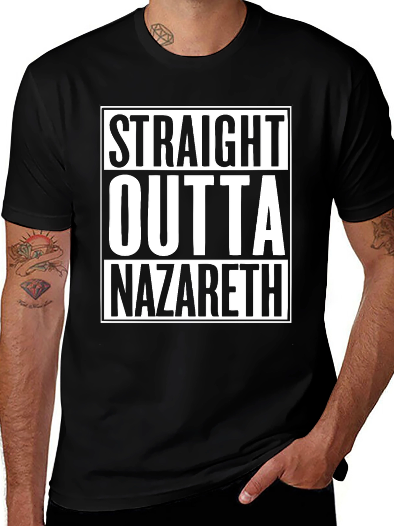 Variant 8 of Straight Outta Nazareth Black T-Shirt