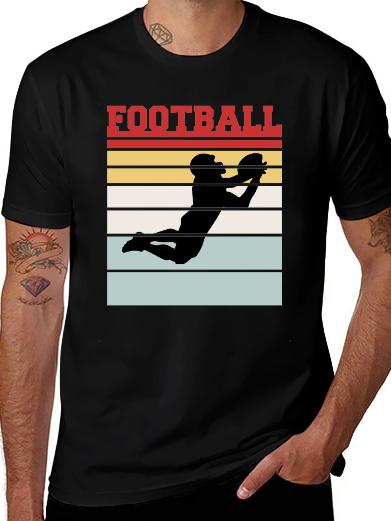 Variant 17 of Football Graphic Tee - Retro Receiver Design