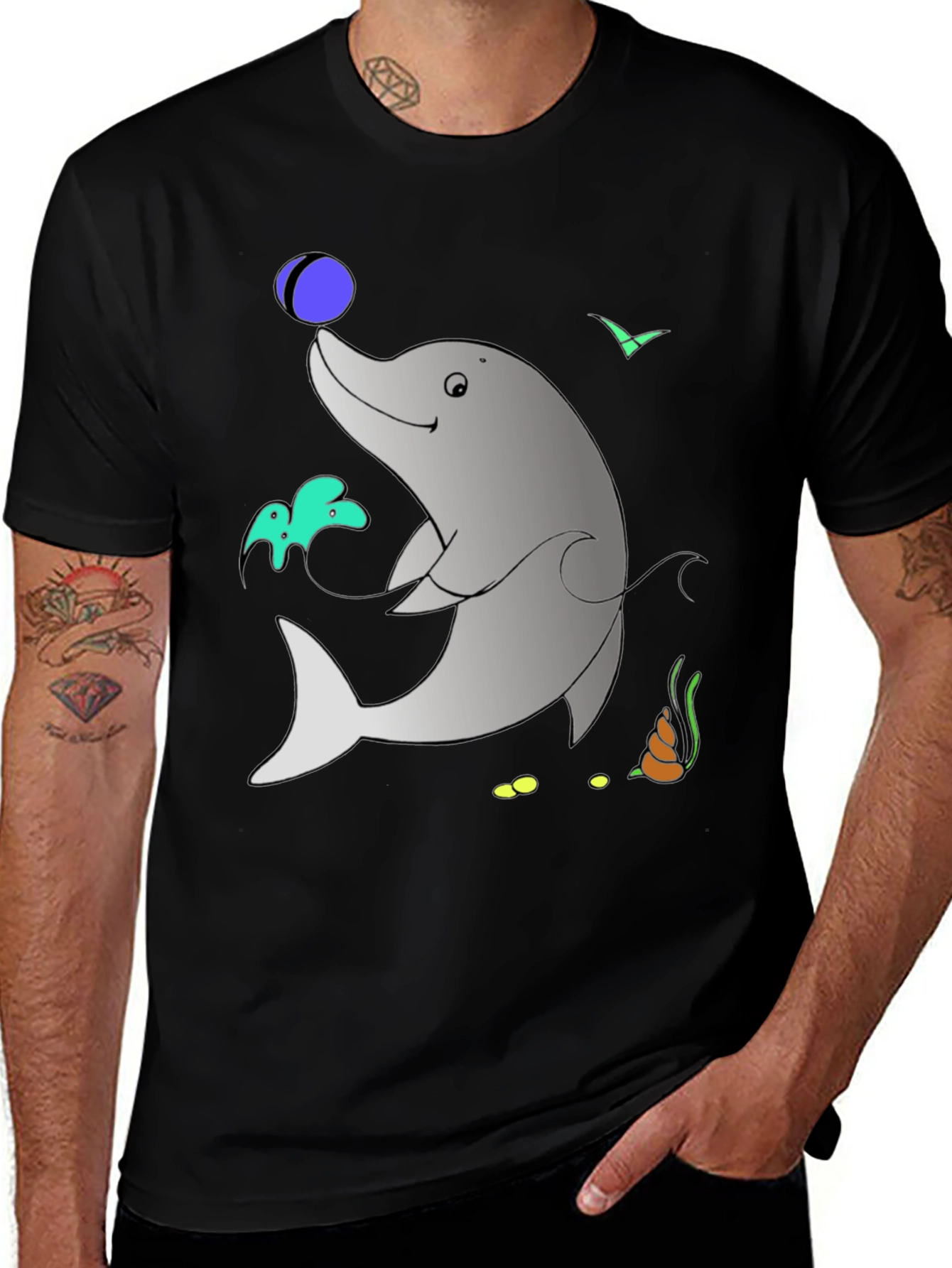 Variant 20 of Dolphin Ball T-Shirt: Unique Graphic Tee for Ocean Lovers