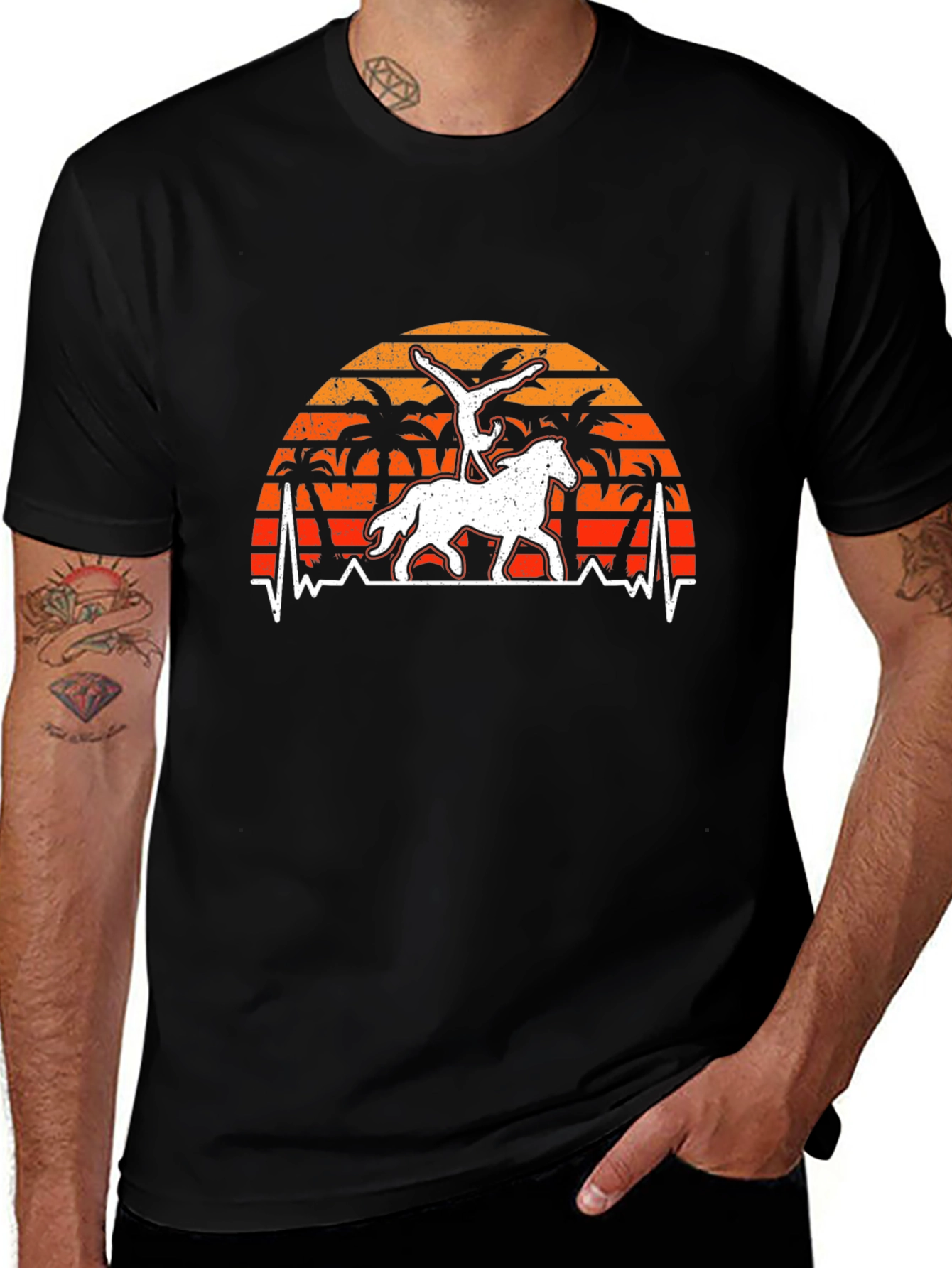 Variant 15 of Horseback Riding Sunset Graphic Tee
