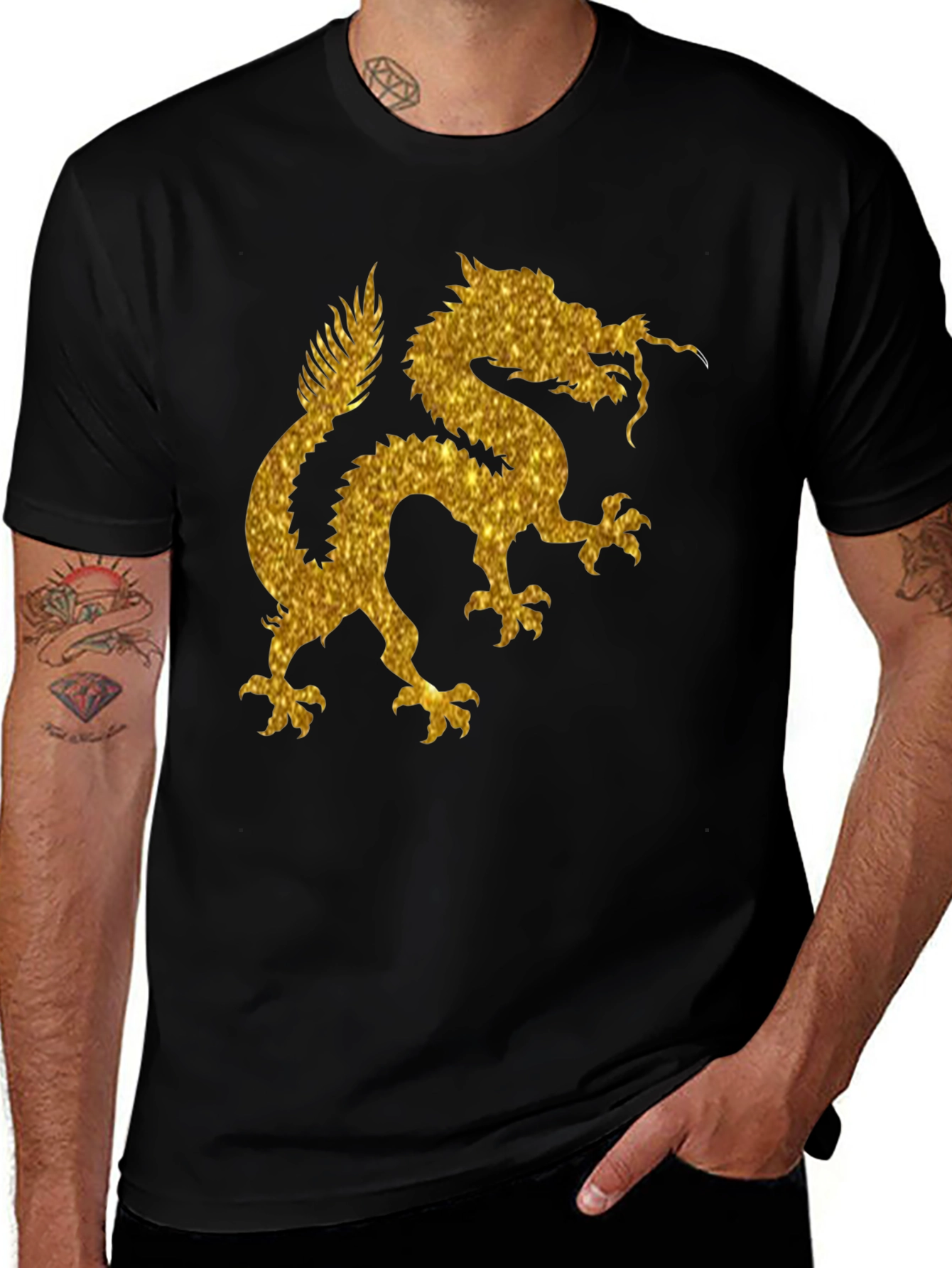 Variant 8 of Golden Dragon Graphic T-Shirt