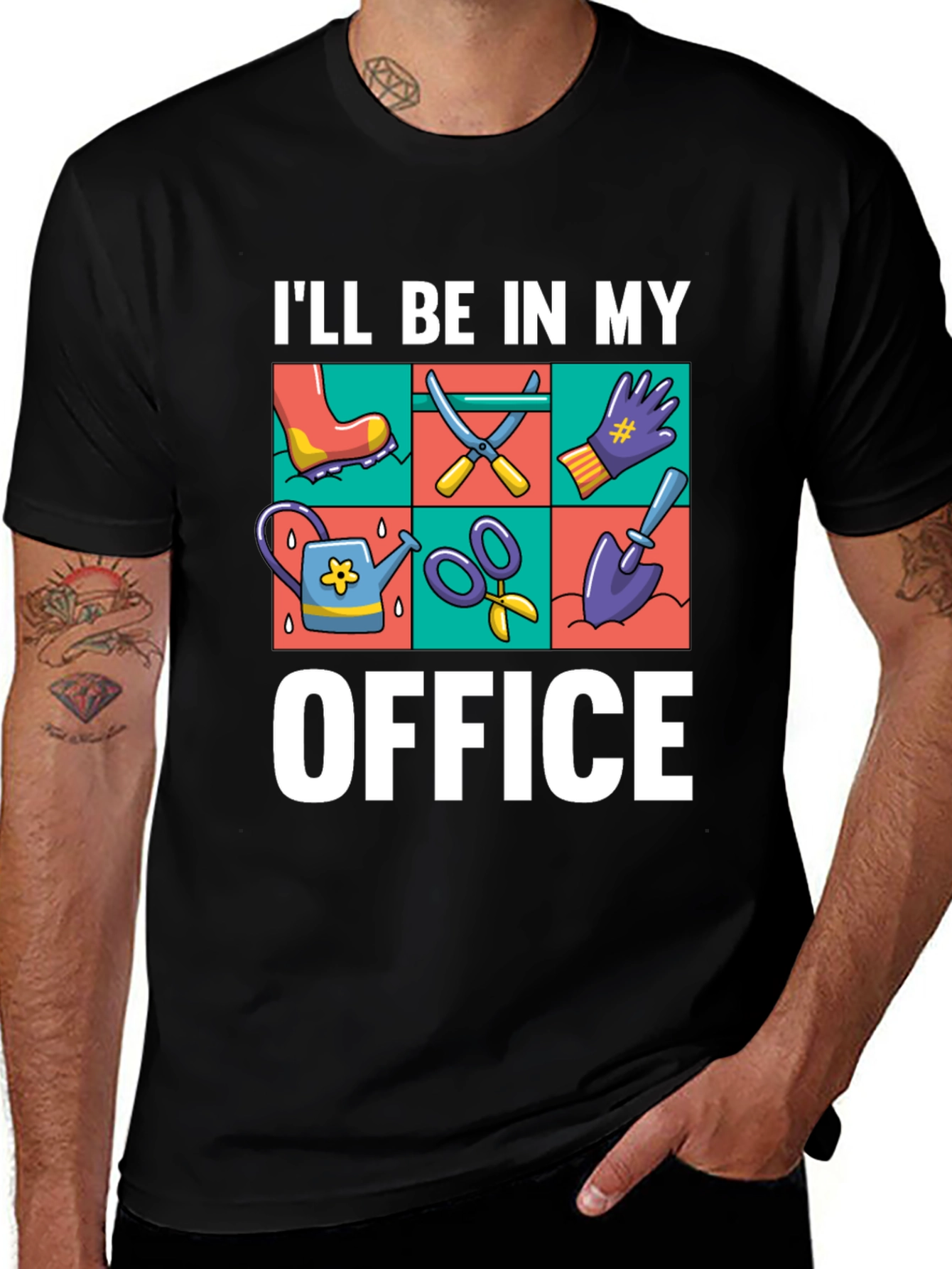Gardener's Office T-Shirt - Gardening Tools Design