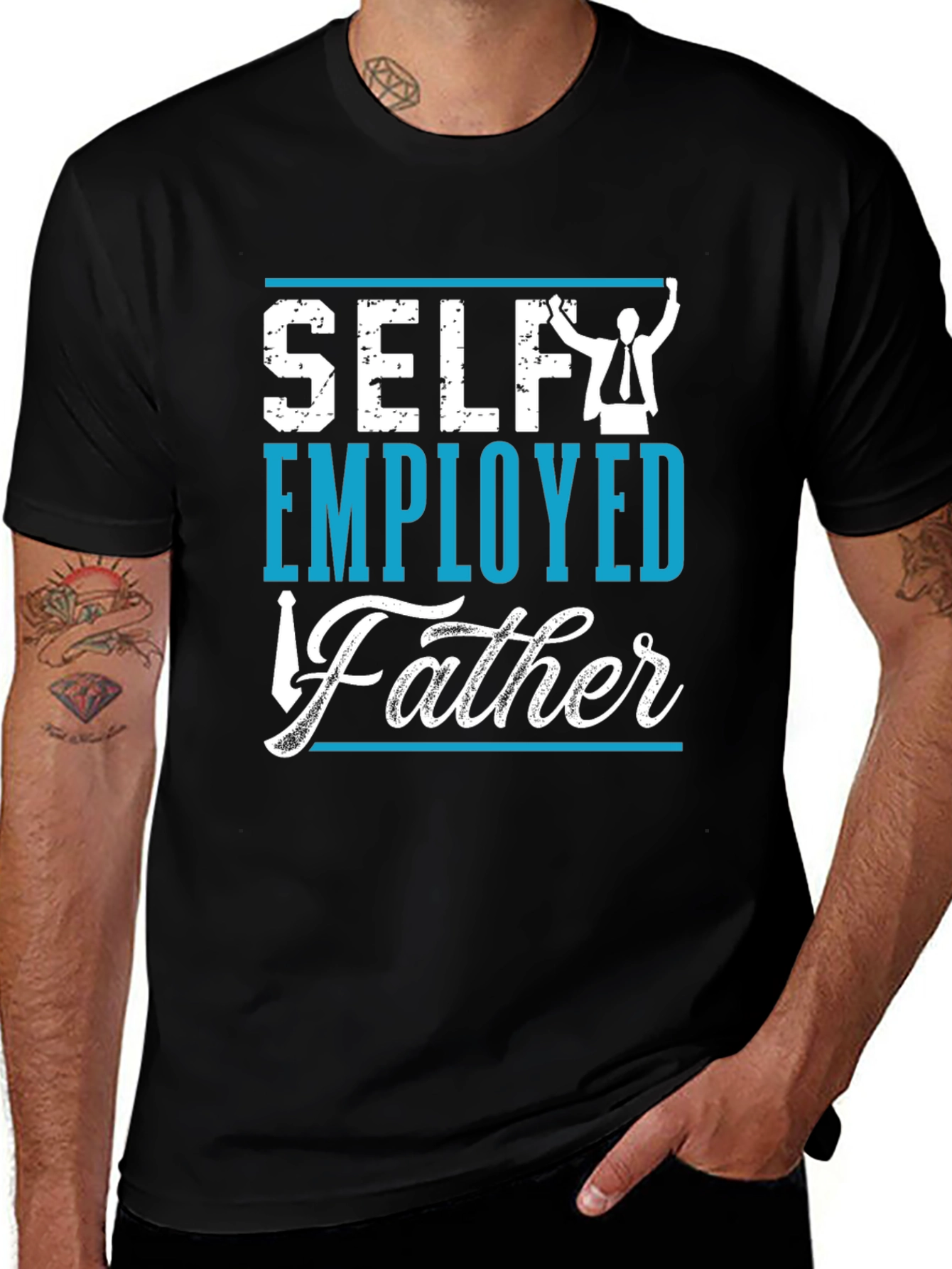 Variant 22 of Self Employed Father T-Shirt - Black Graphic Tee