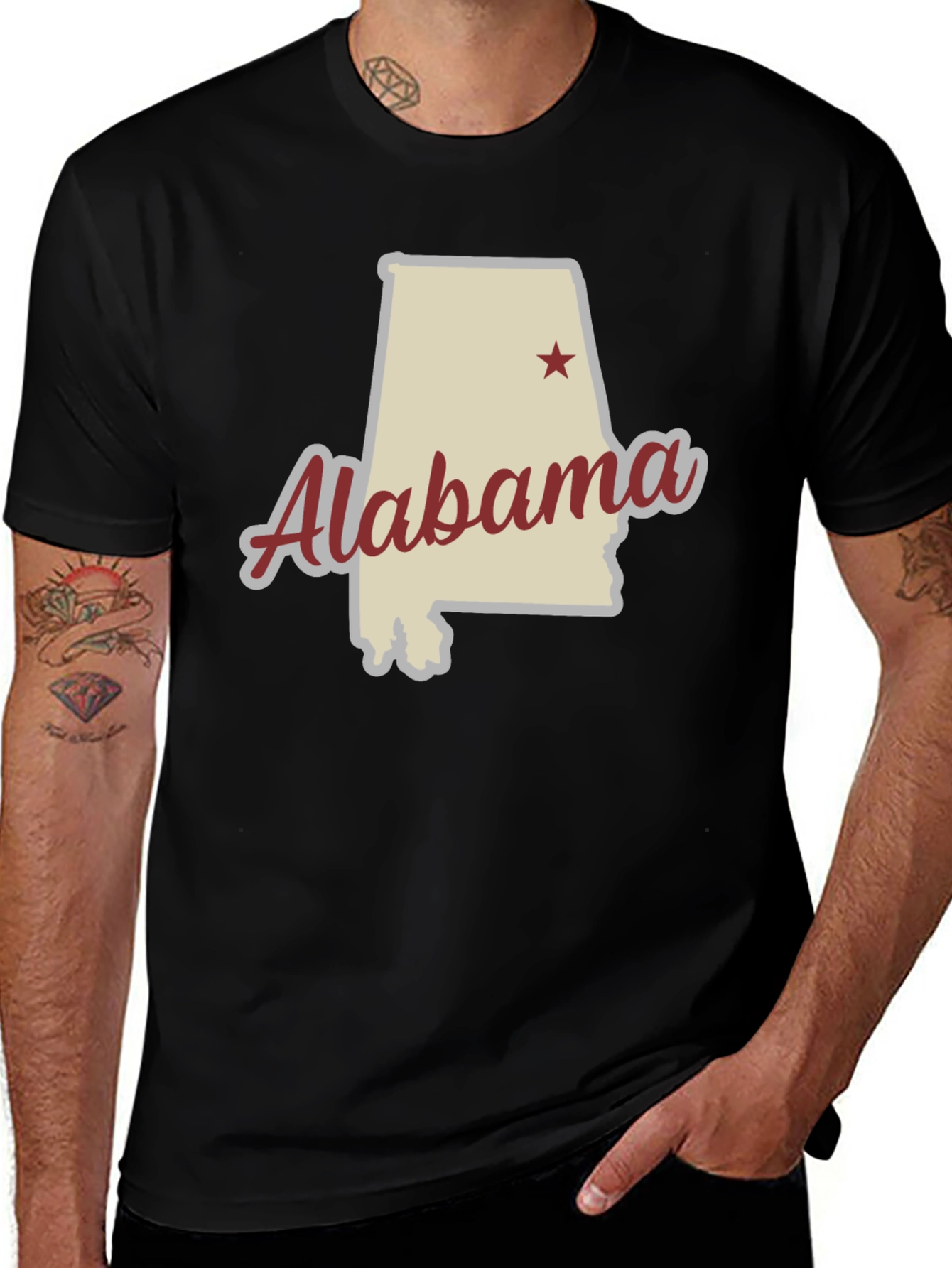 Variant 18 of Alabama State Map Graphic Tee
