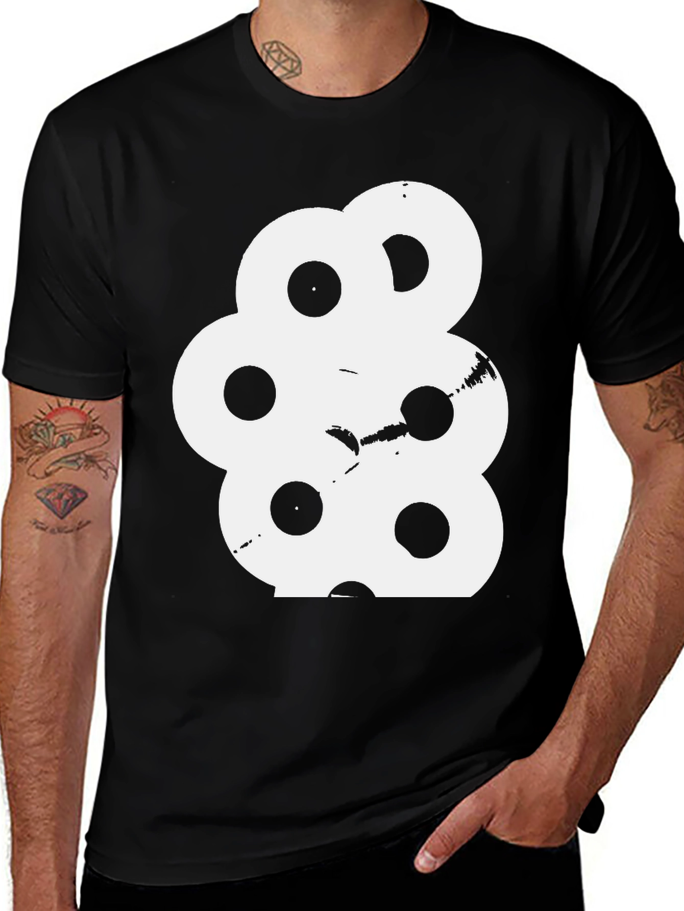 Variant 28 of Abstract Graphic Tee - Modern Black Cotton T-Shirt
