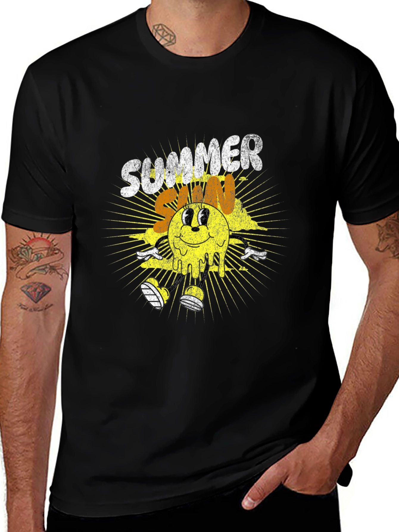 Variant 26 of Summer Sun Graphic T-Shirt - Black Tee