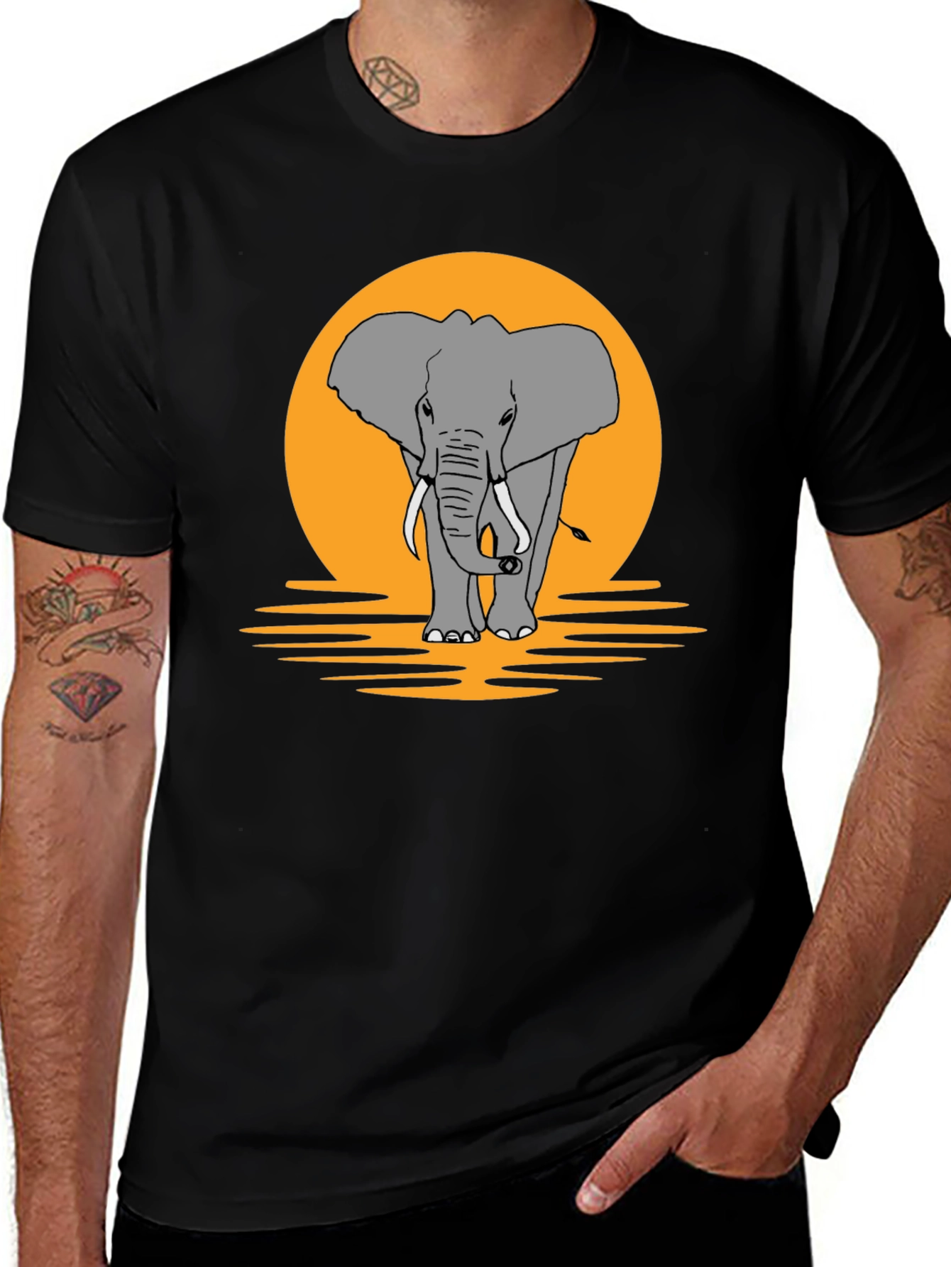 Variant 21 of Elephant Graphic T-Shirt - Nature Inspired Design