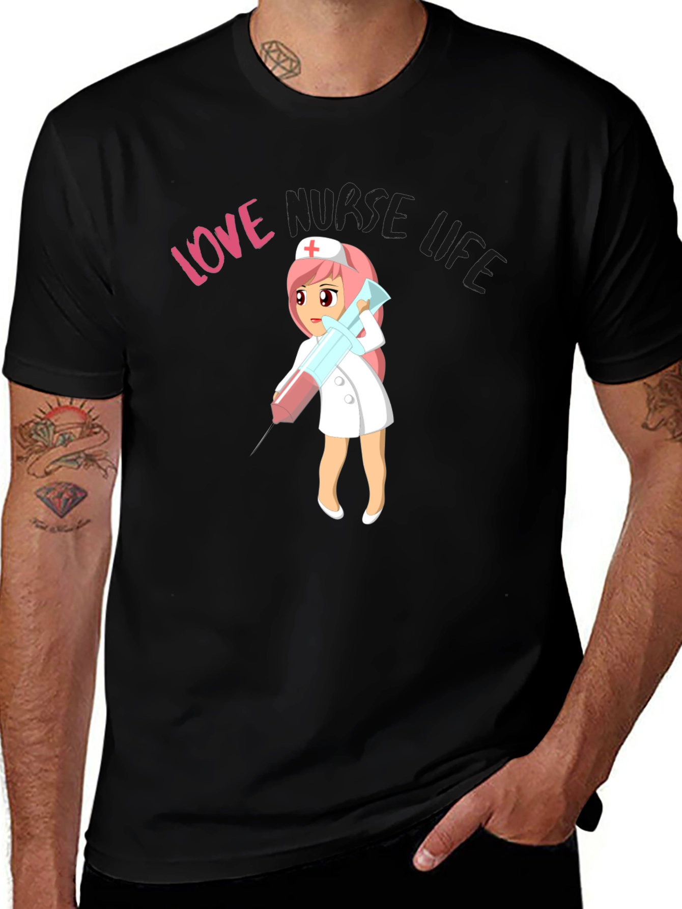 Variant 16 of Love Nurse Life Black T-Shirt