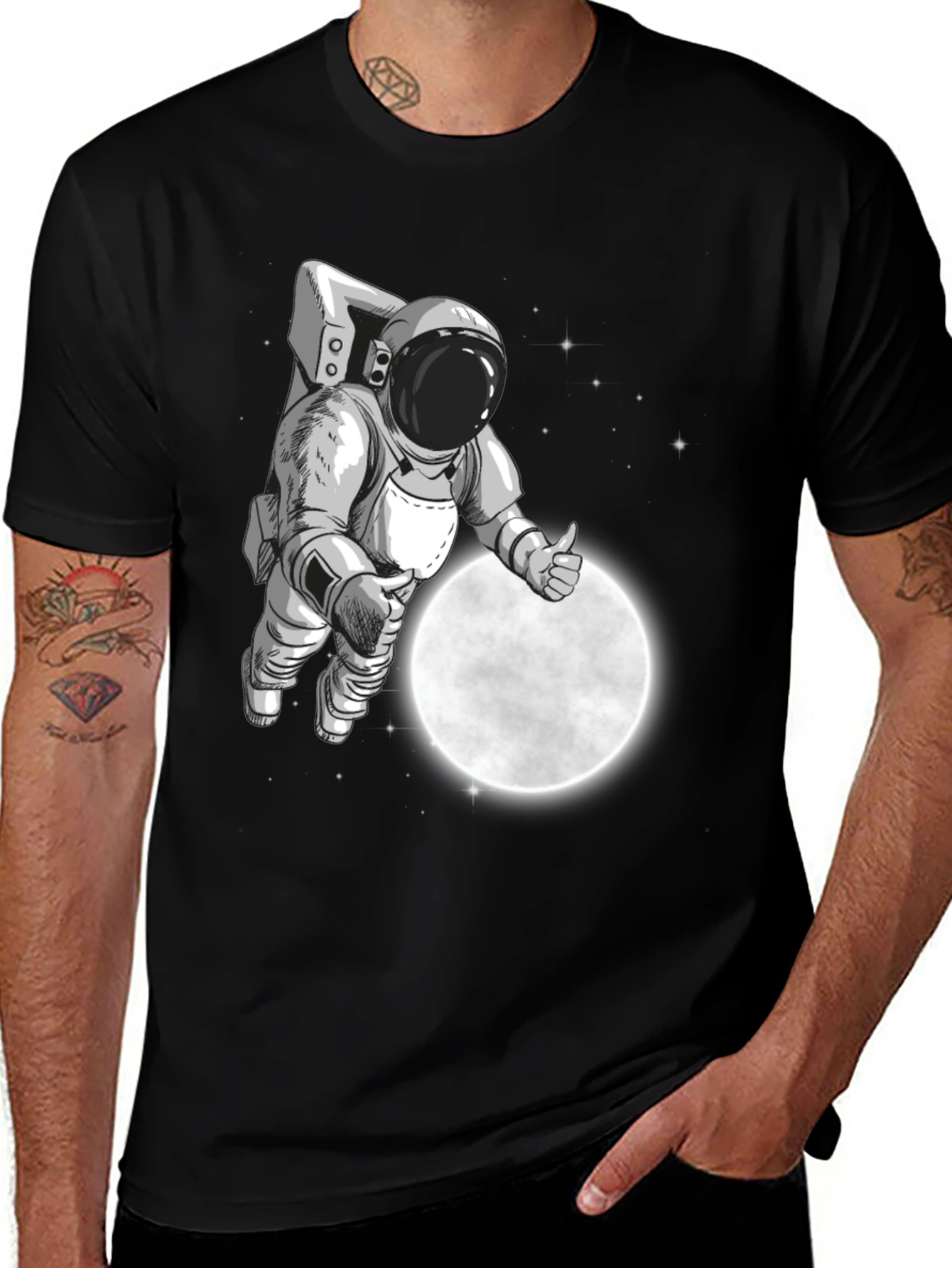 Variant 14 of Astronaut Moon Landing Graphic T-Shirt