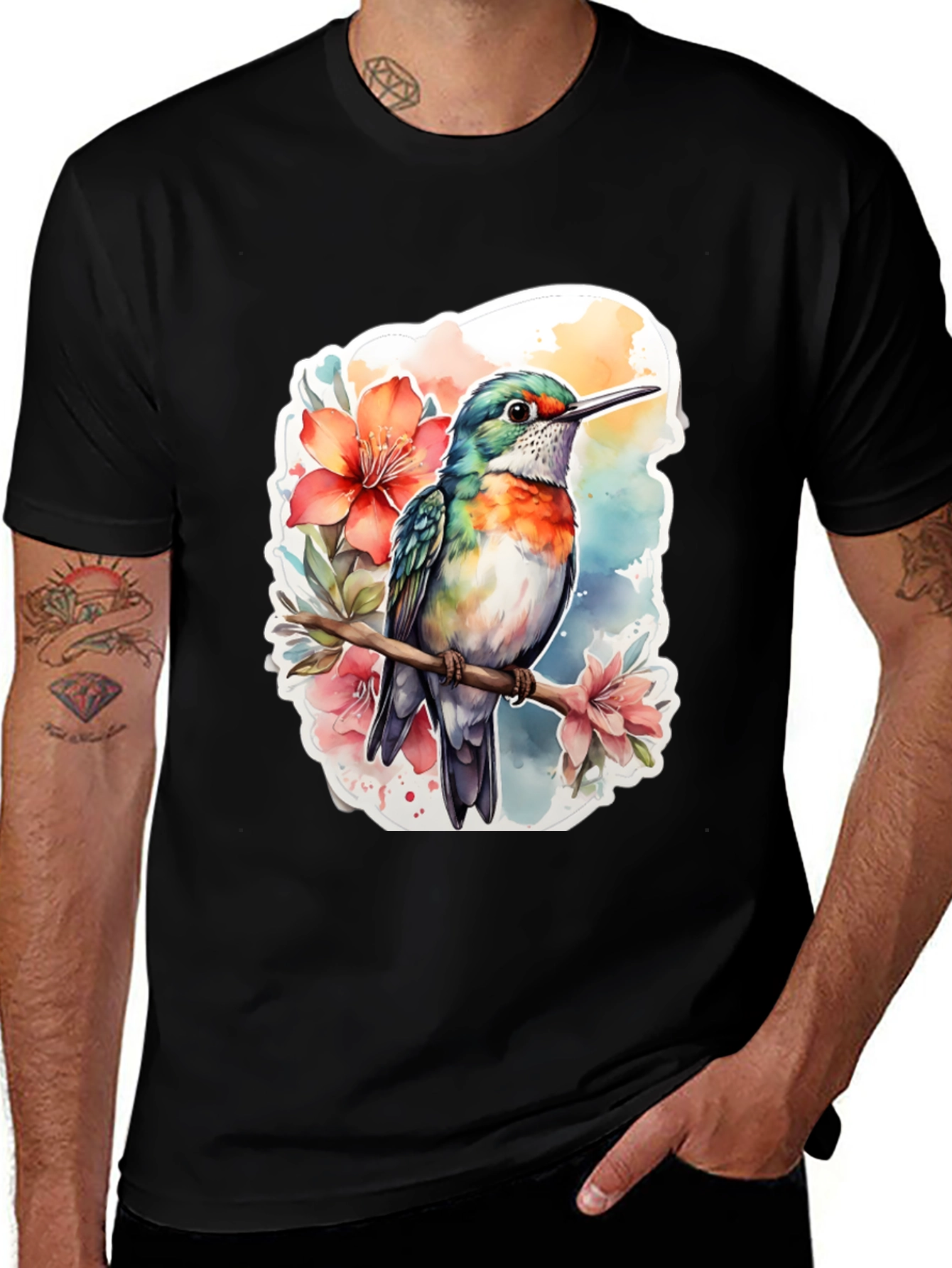 Variant 26 of Hummingbird Floral Graphic Tee